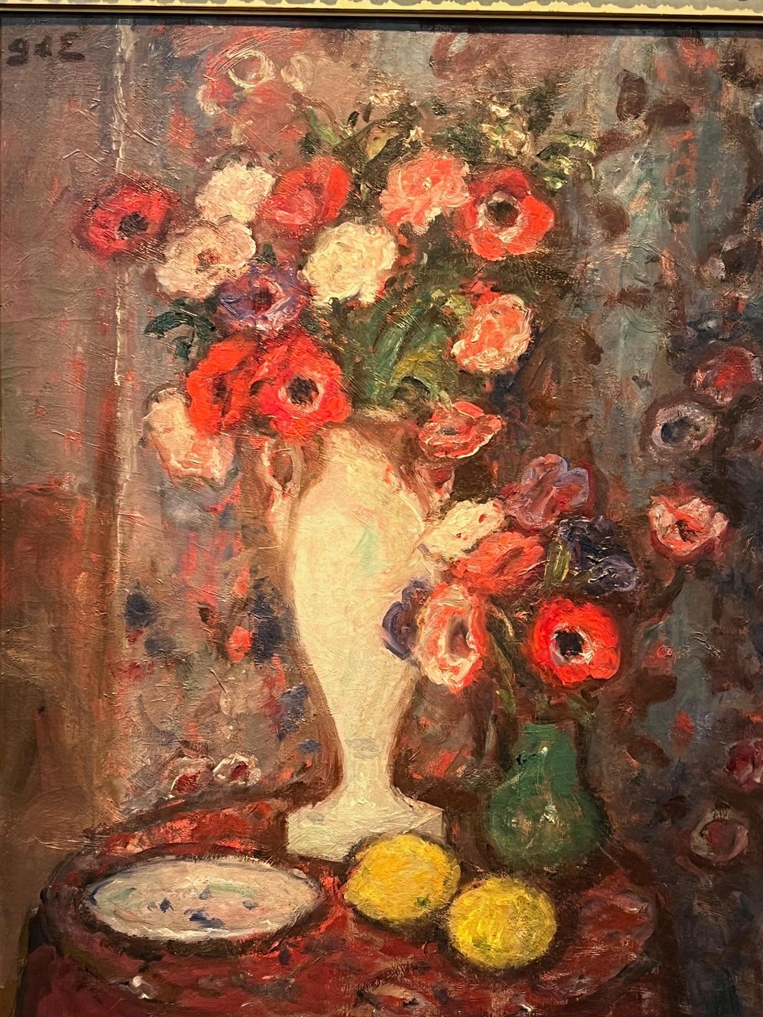 Fleurs fraîchement coupées dans un vase - Post-impressionnisme Painting par Georges D’Espagnat