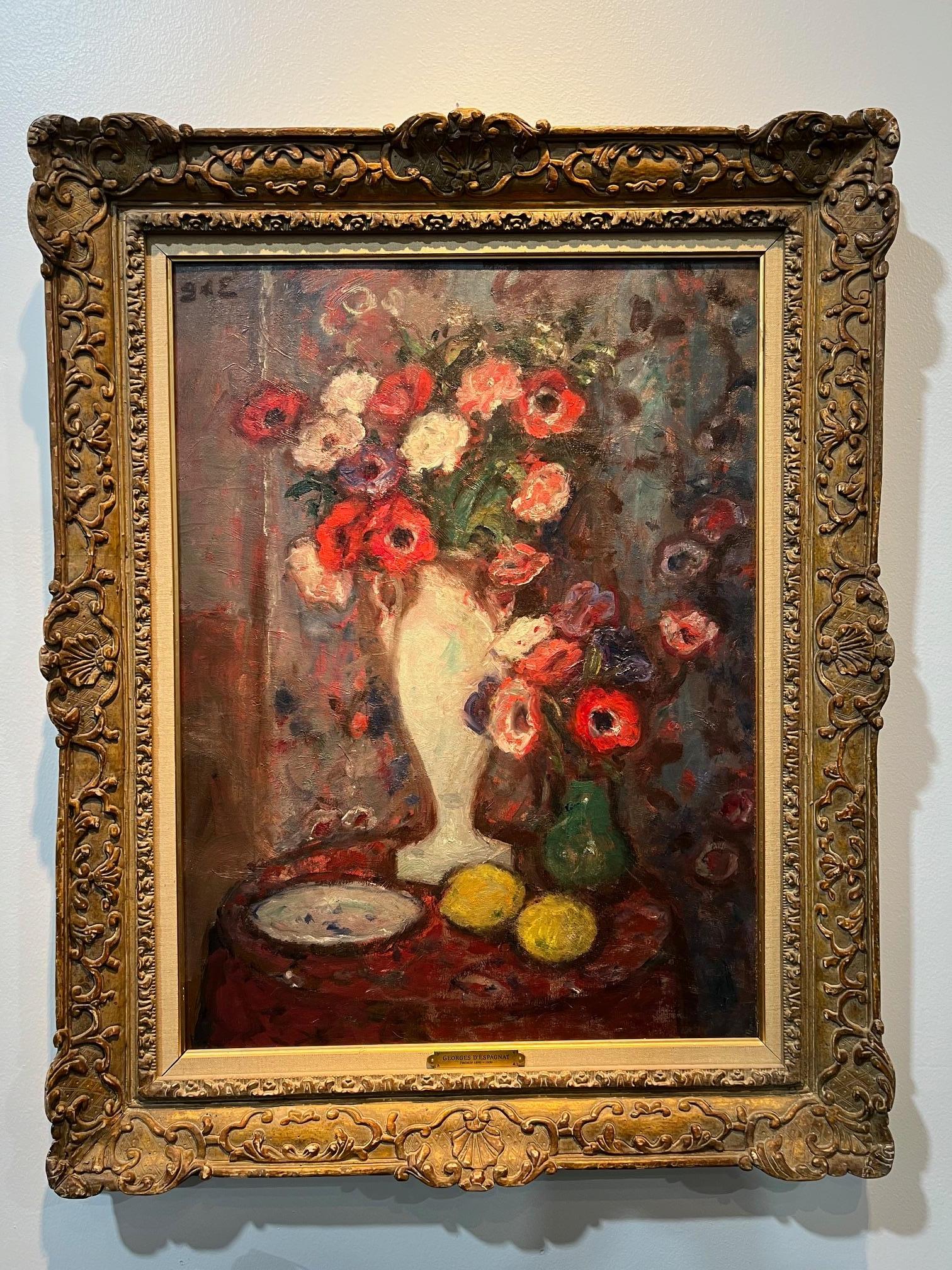 Still-Life Painting Georges D’Espagnat - Fleurs fraîchement coupées dans un vase