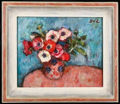 Anemones - Post Impressionist Still Life Oil Painting by Georges D'Espagnat
