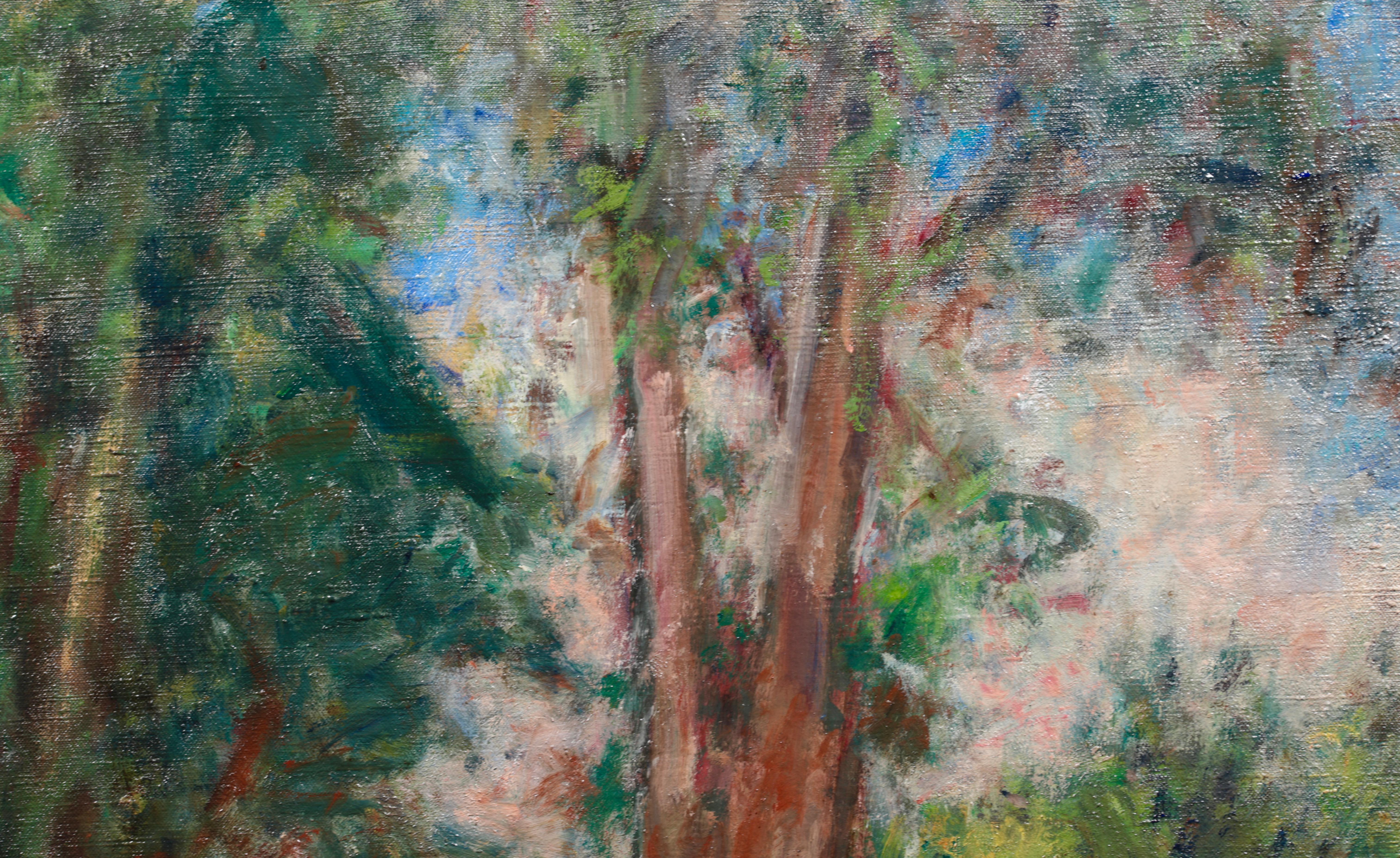 Arbres dans le jardin - Post Impressionist Oil, Landscape by Georges D'Espagnat 3