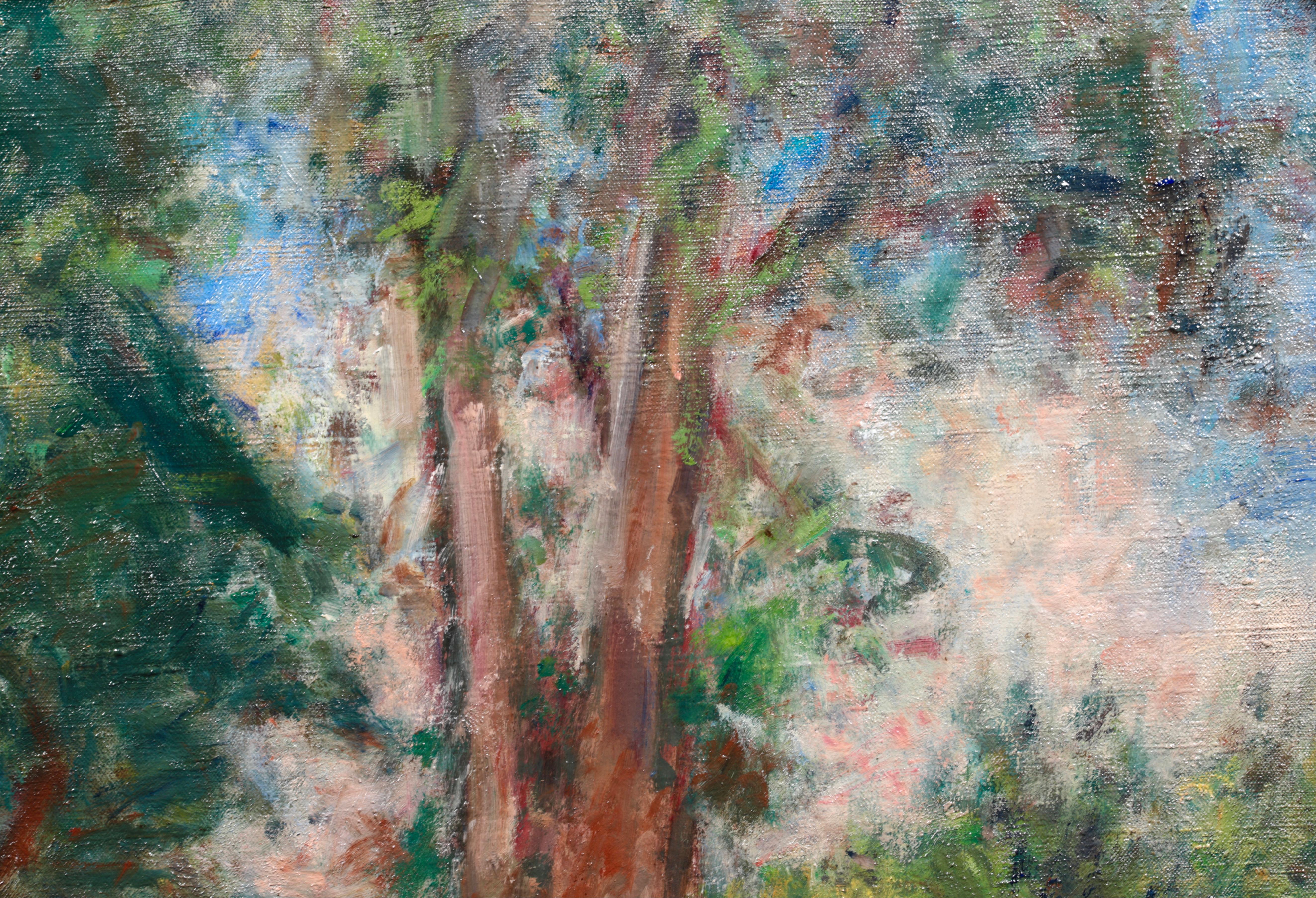 Arbres dans le jardin - Post Impressionist Oil, Landscape by Georges D'Espagnat 4