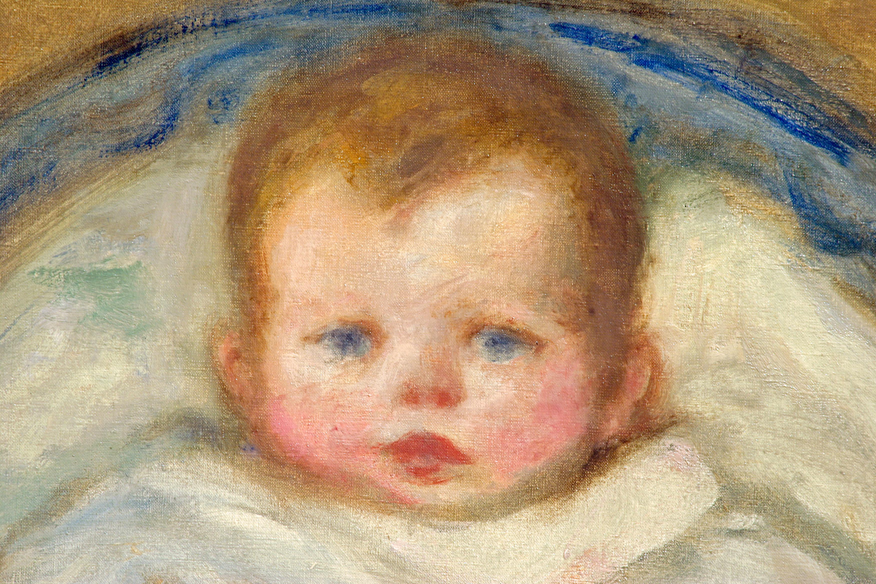 Enfant dans un berceau  - Painting by Georges D'Espagnat