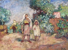 Enfants au Maroc - Óleo figurativo postimpresionista de Georges D'Espagnat