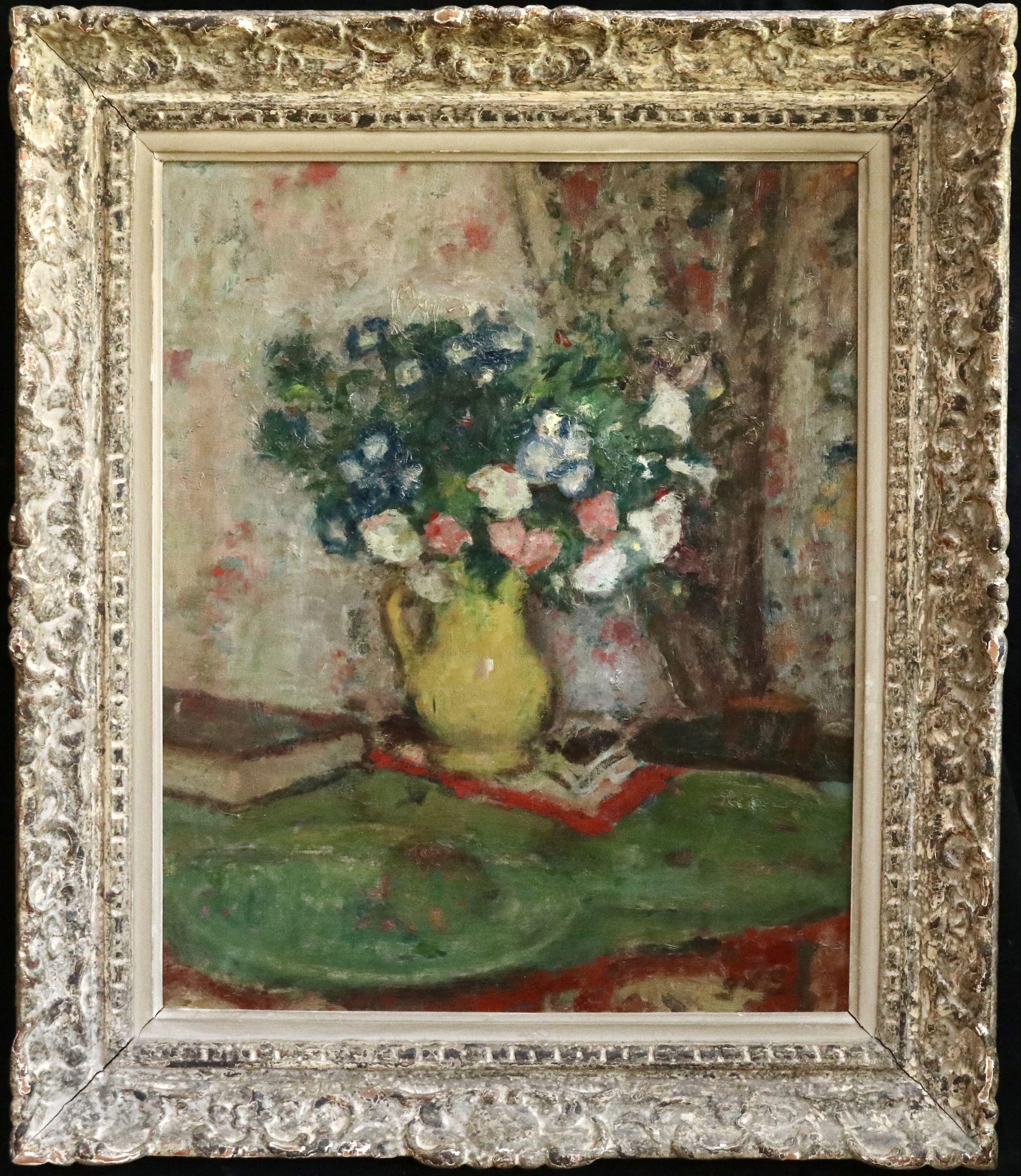 Fleurs - 20th Century Oil, Vase of Flowers in Interior by Georges D'Espagnat 5
