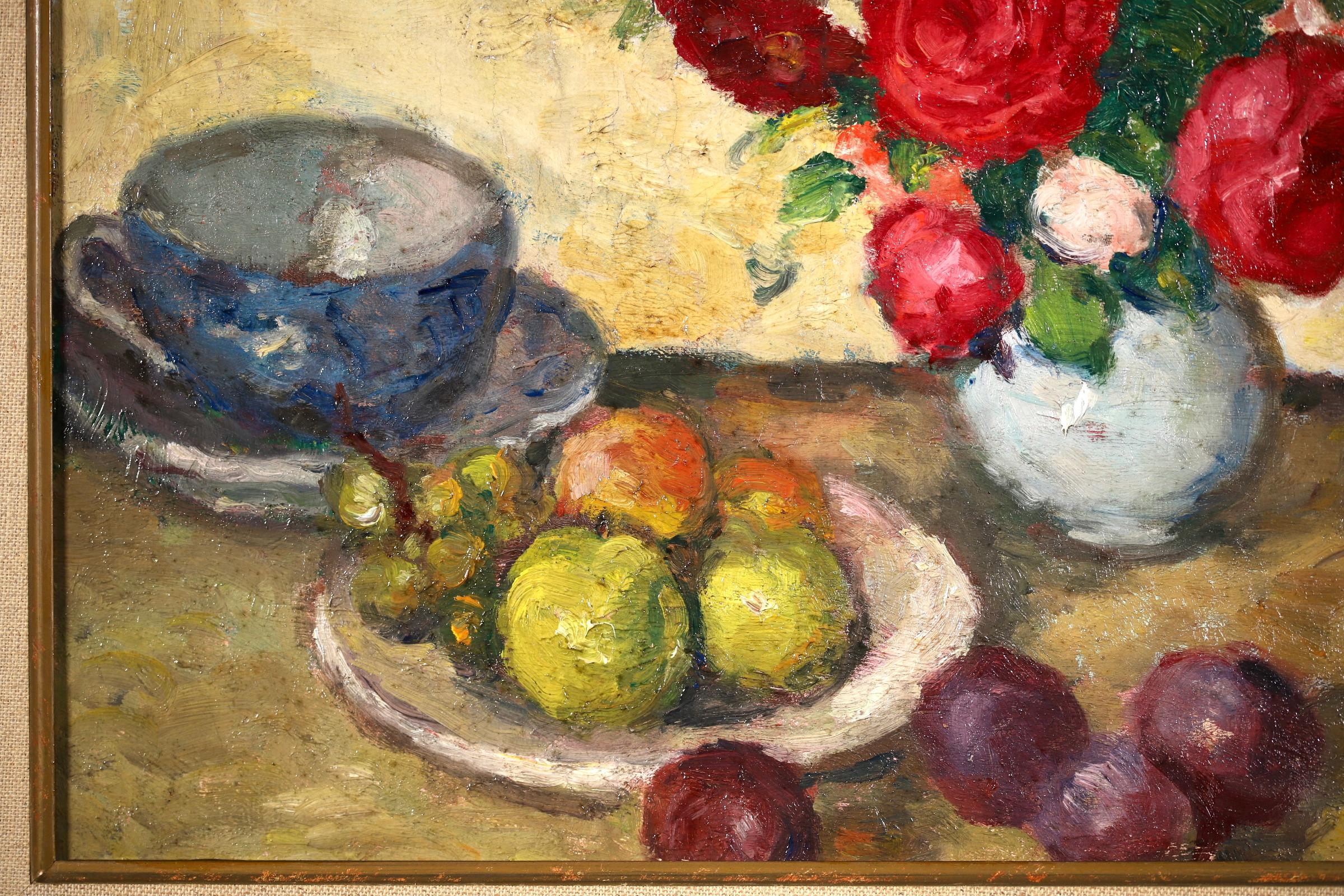 Fleurs & Fruit - Post Impressionist Oil, Still Life Flowers - Georges D'Espagnat 4