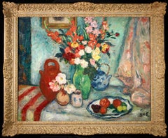 Flowers & Fruit - Post Impressionist Oil, Still Life by Georges D'Espagnat