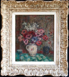 Fleurs - Huile post-impressionniste, vase de fleurs, nature morte - Georges D'Espagnat