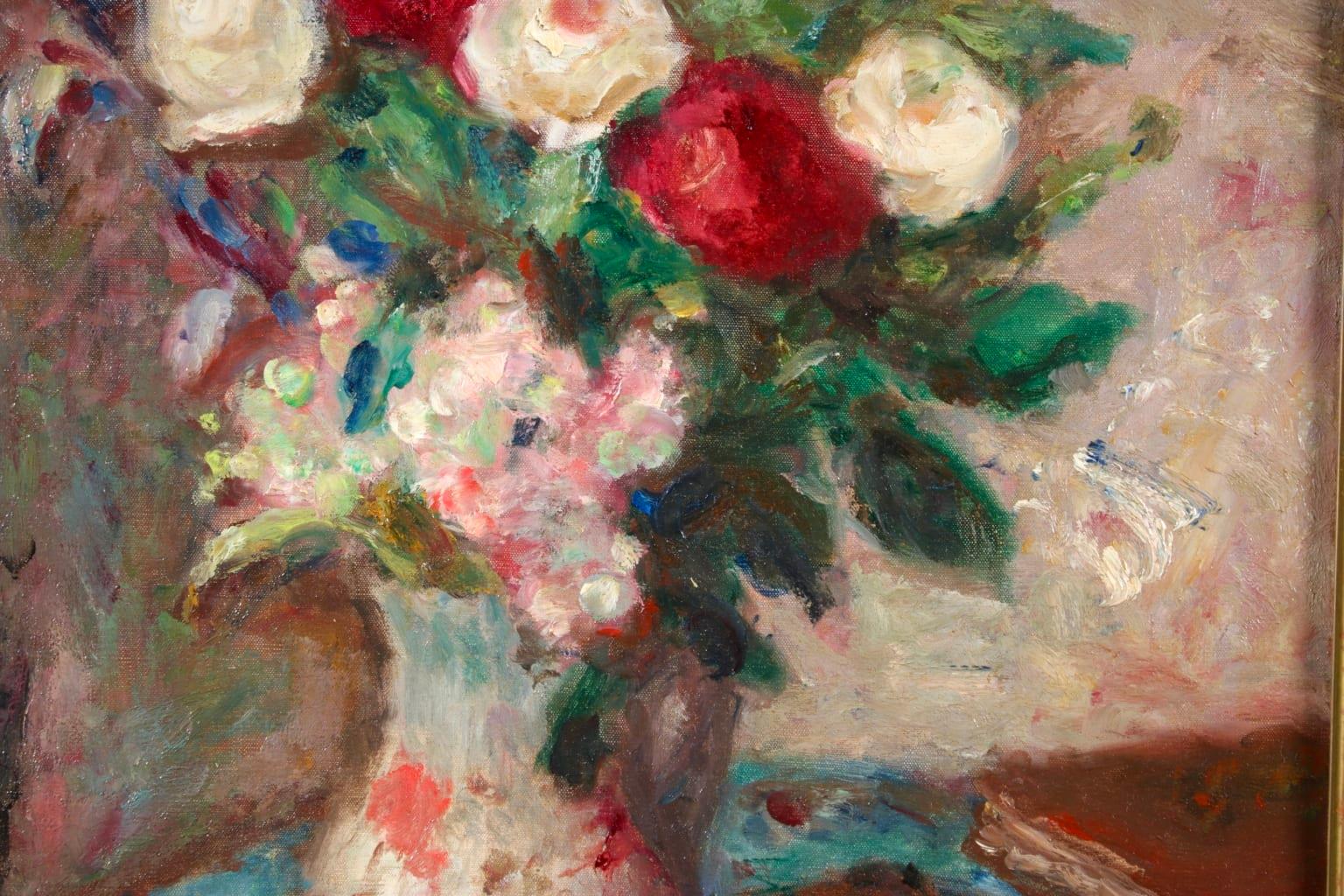 Fleurs - Post Impressionist Oil, Still Life Vase of Flowers - Georges D'Espagnat 1
