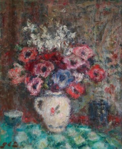 Fleurs - Post Impressionist Oil, Still Life Vase of Flowers - Georges D'Espagnat
