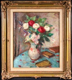 Vintage Fleurs - Post Impressionist Oil, Still Life Vase of Flowers - Georges D'Espagnat