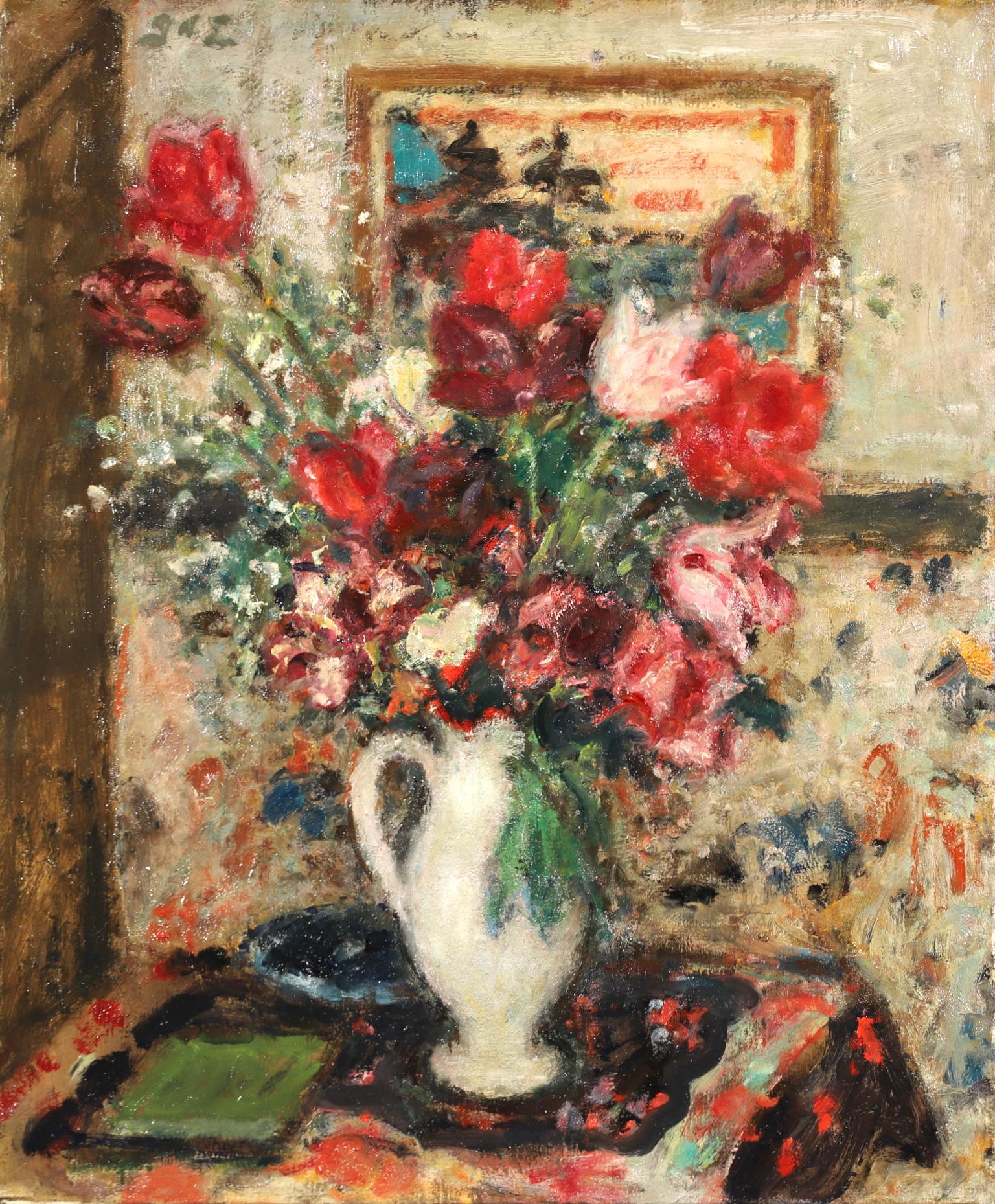 Grand Bouquet de Fleurs - Post Impressionist Still Life Oil - Georges D'Espagnat For Sale 1