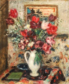 Grand Bouquet de Fleurs - Post Impressionist Still Life Oil - Georges D'Espagnat