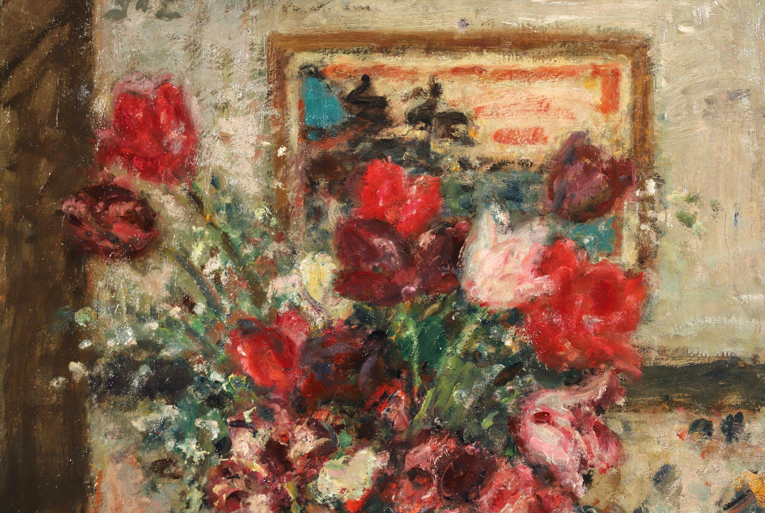Grand Bouquet de Fleurs - Post Impressionist Still Life Oil - Georges D'Espagnat For Sale 2