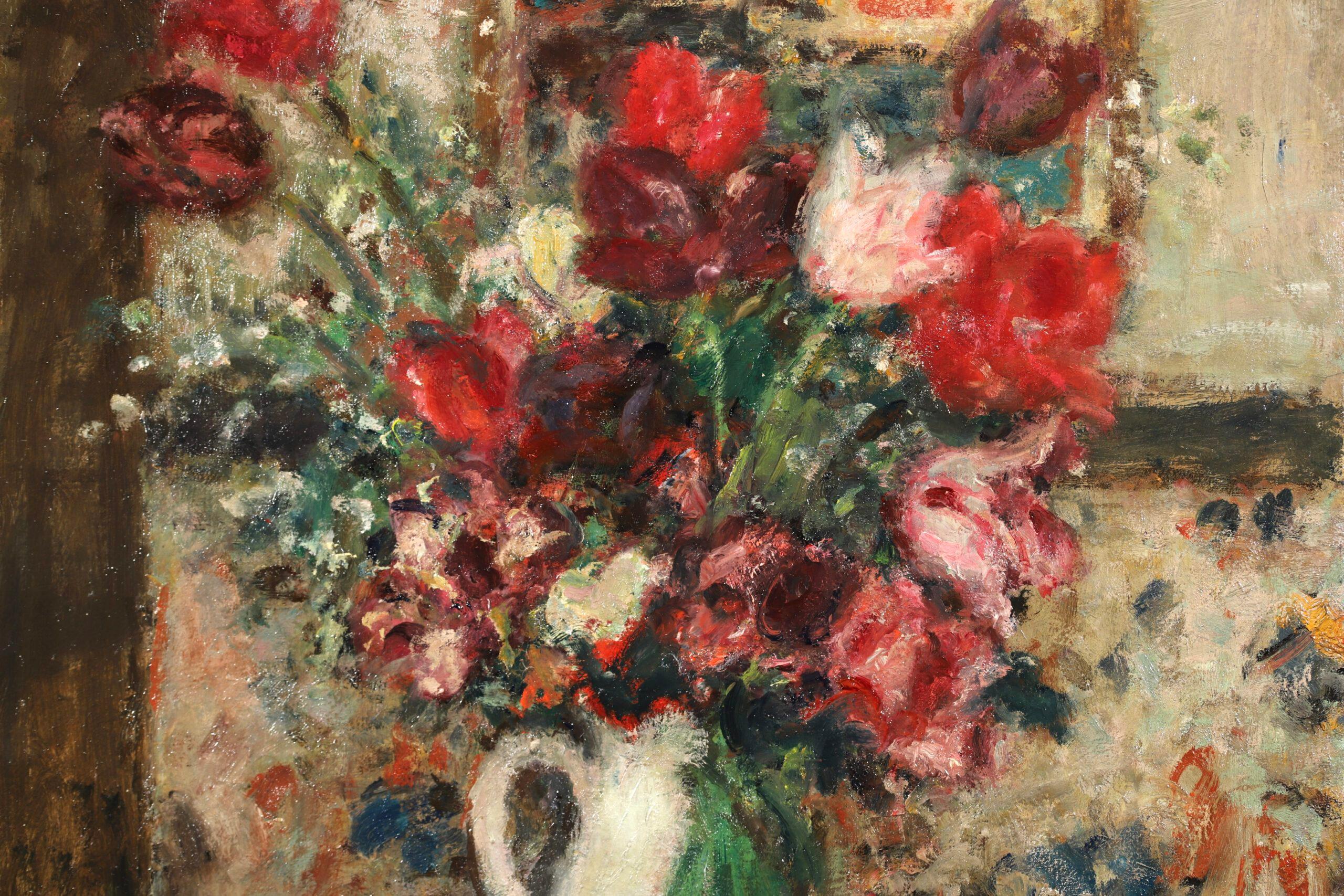 Grand Bouquet de Fleurs - Post Impressionist Still Life Oil - Georges D'Espagnat For Sale 3