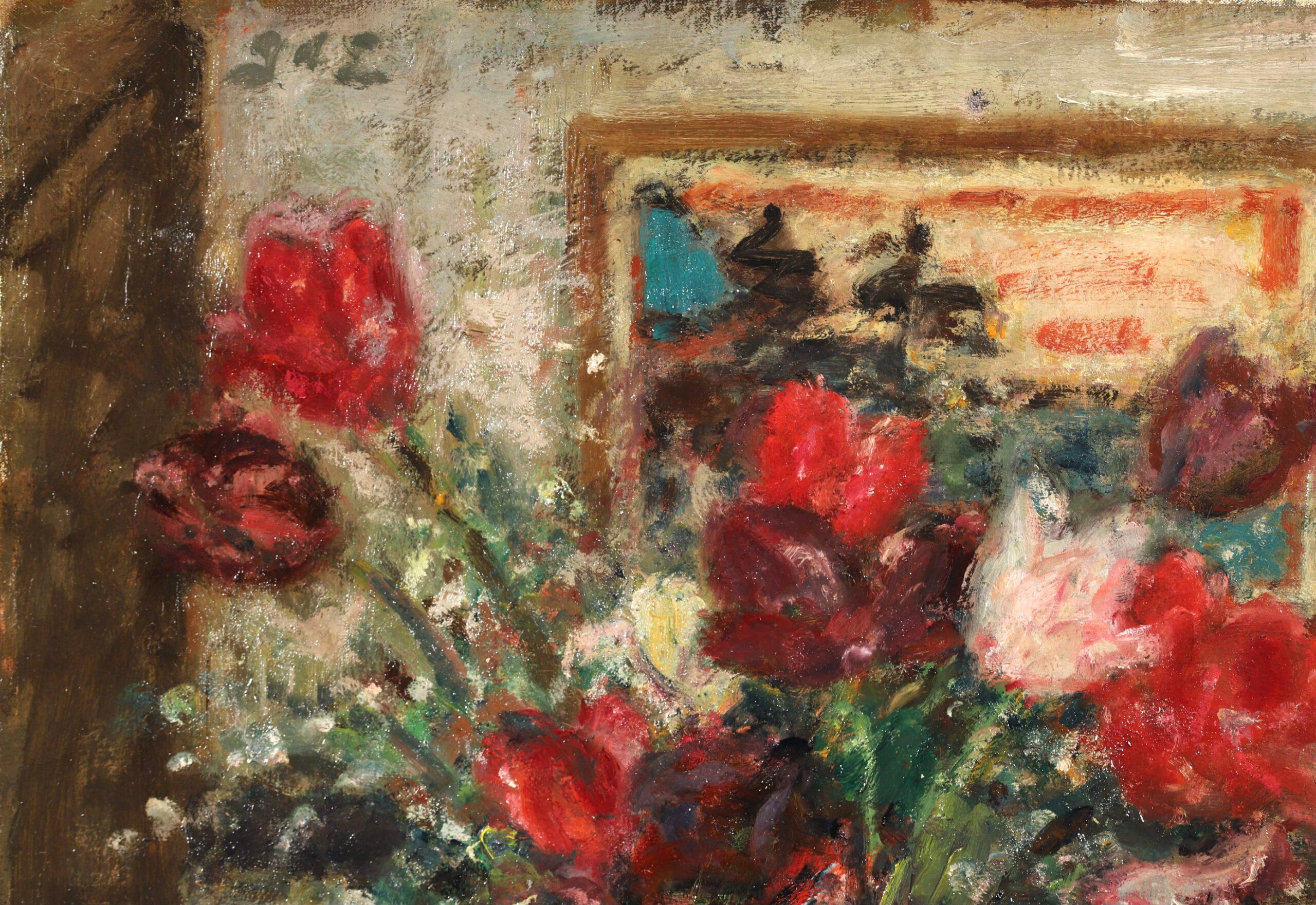Grand Bouquet de Fleurs - Post Impressionist Still Life Oil - Georges D'Espagnat For Sale 6