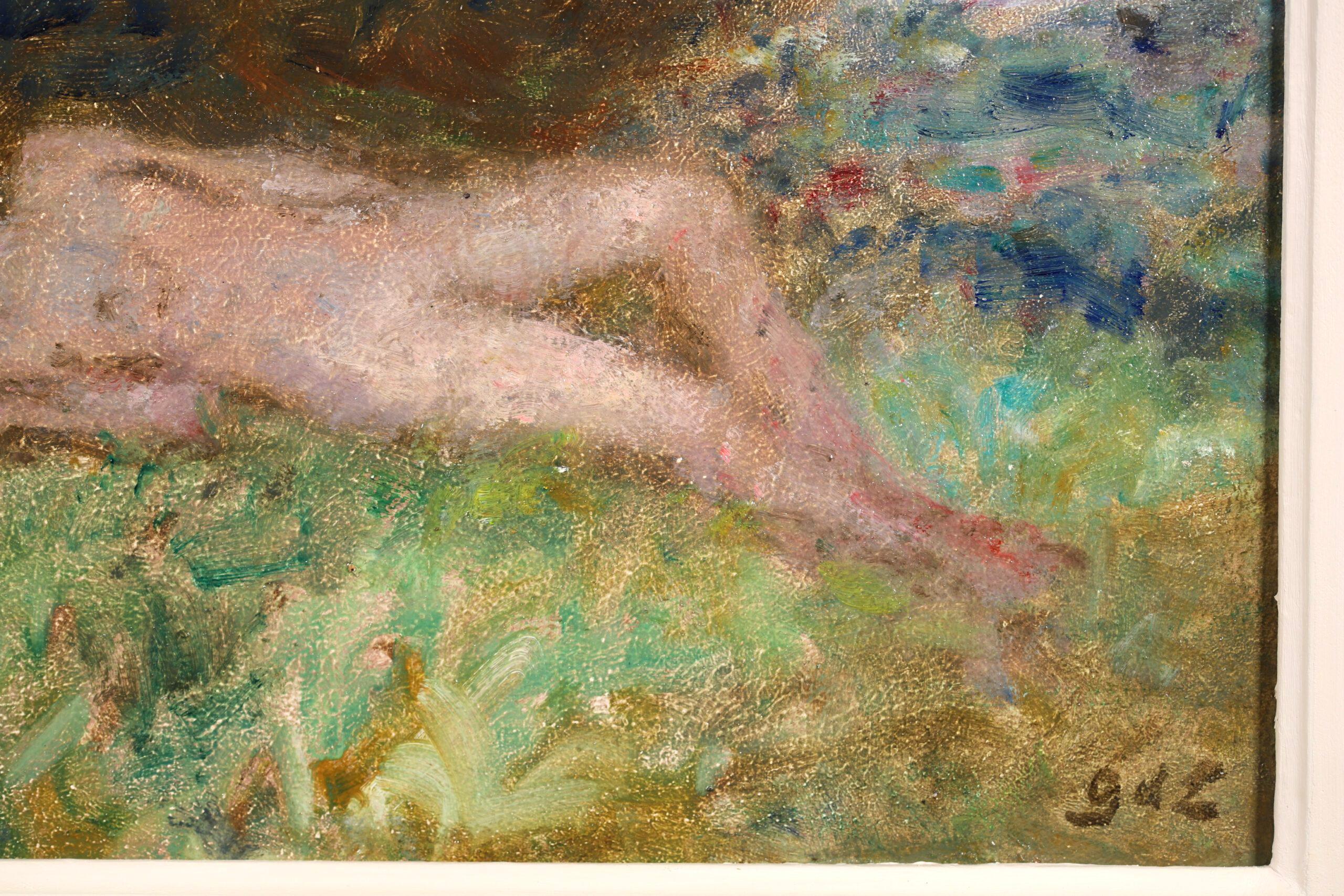 Nu allonge - Post Impressionist Nude Figurative Oil - Georges D'Espagnat For Sale 4
