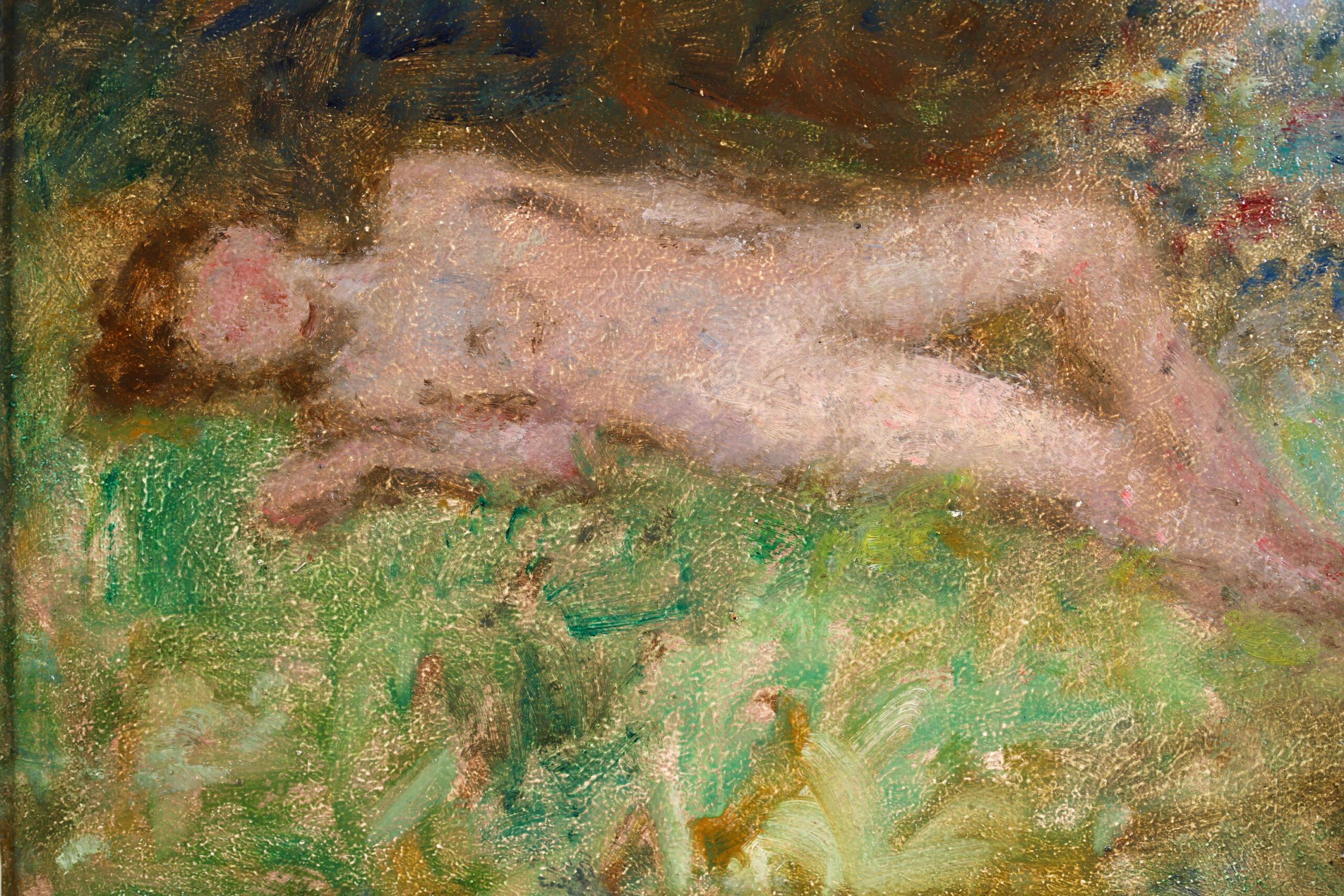 Nu allonge - Post Impressionist Nude Figurative Oil - Georges D'Espagnat For Sale 5