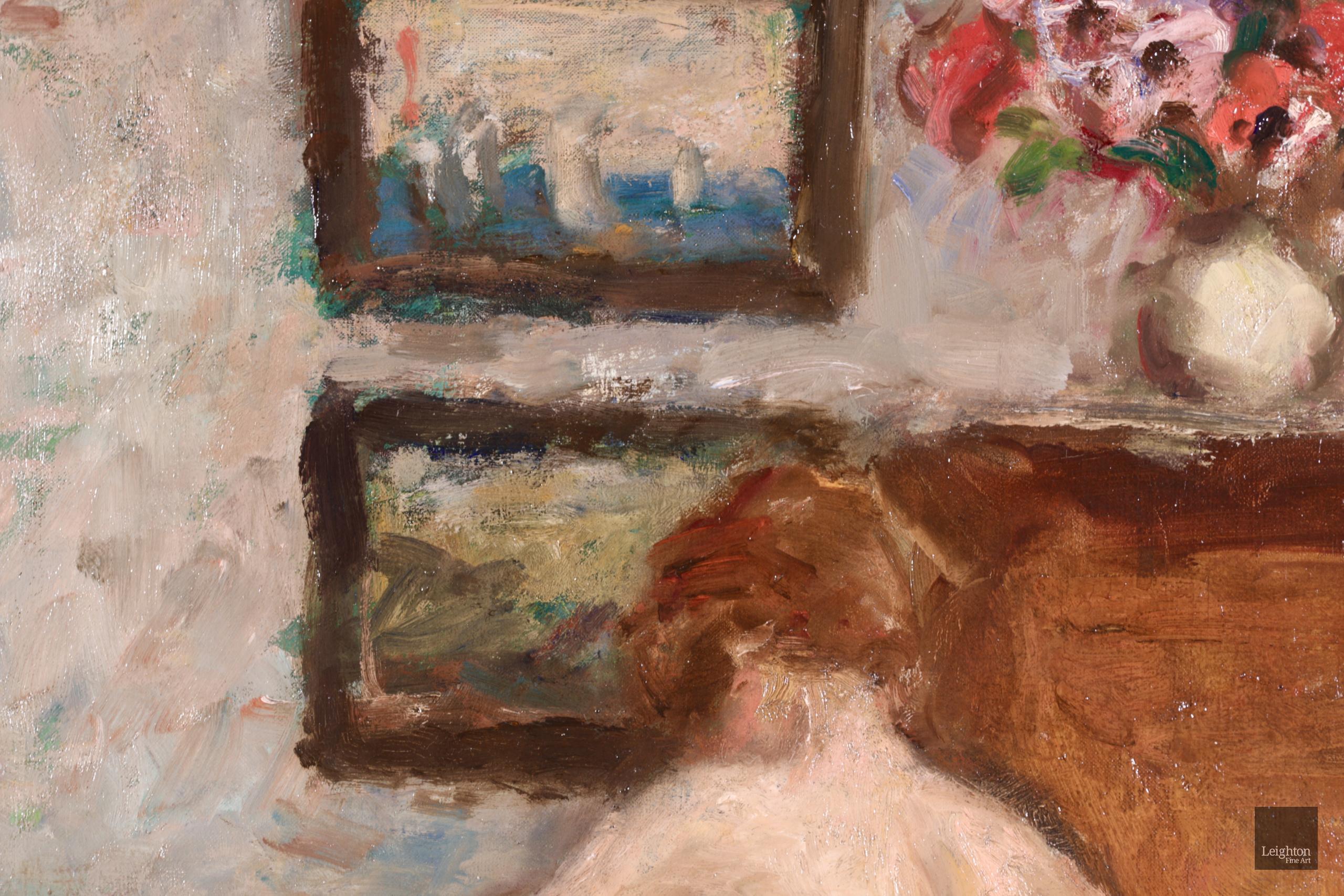 Nu avec des fleurs - Post-Impressionist Oil, Nude & Flowers - Georges D'Espagnat For Sale 7