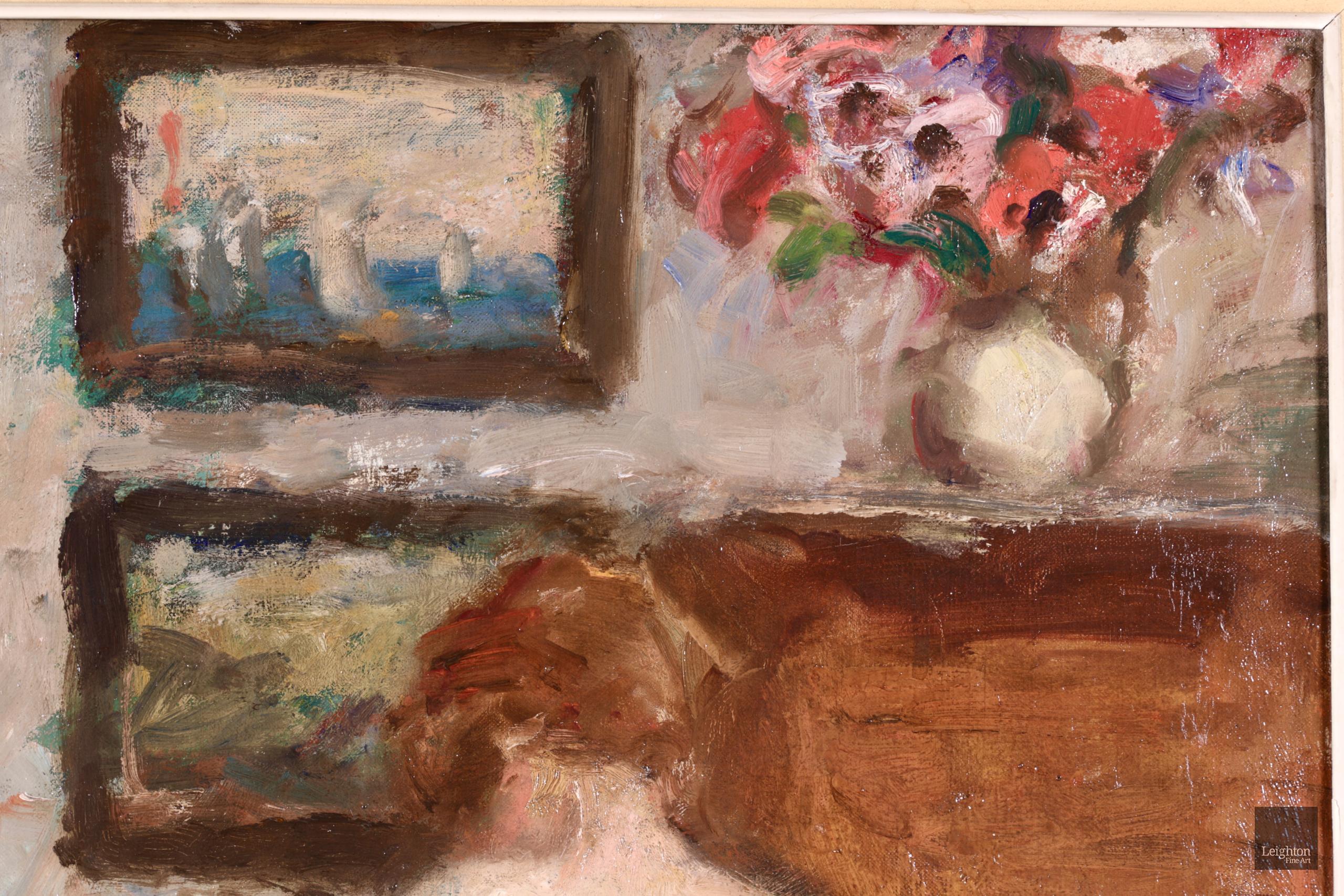 Nu avec des fleurs - Olio post-impressionista, Nudo e fiori - Georges D'Espagnat in vendita 2
