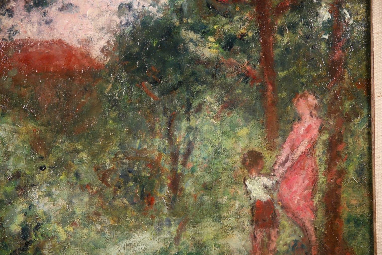 Orchard - Post-Impressionist Oil, Figures in Landscape by Georges D'Espagnat 3