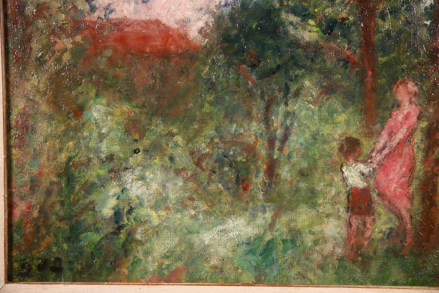 Orchard - Post-Impressionist Oil, Figures in Landscape by Georges D'Espagnat 6