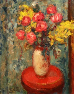 Vase de Fleurs - Post Impressionist Still Life Oil Painting - Georges D'Espagnat