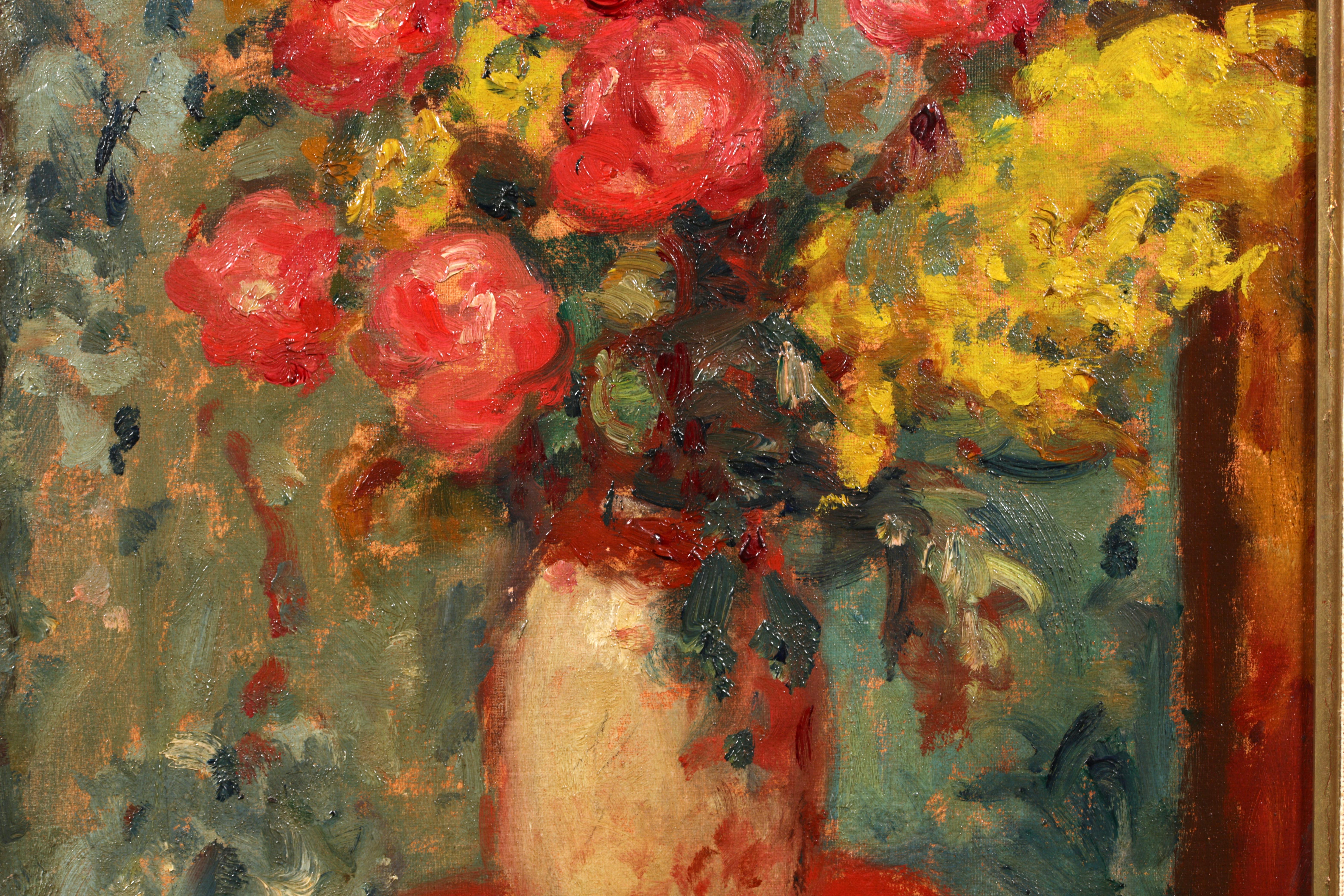 Vase de Fleurs - Post Impressionist Still Life Oil Painting - Georges D'Espagnat For Sale 1