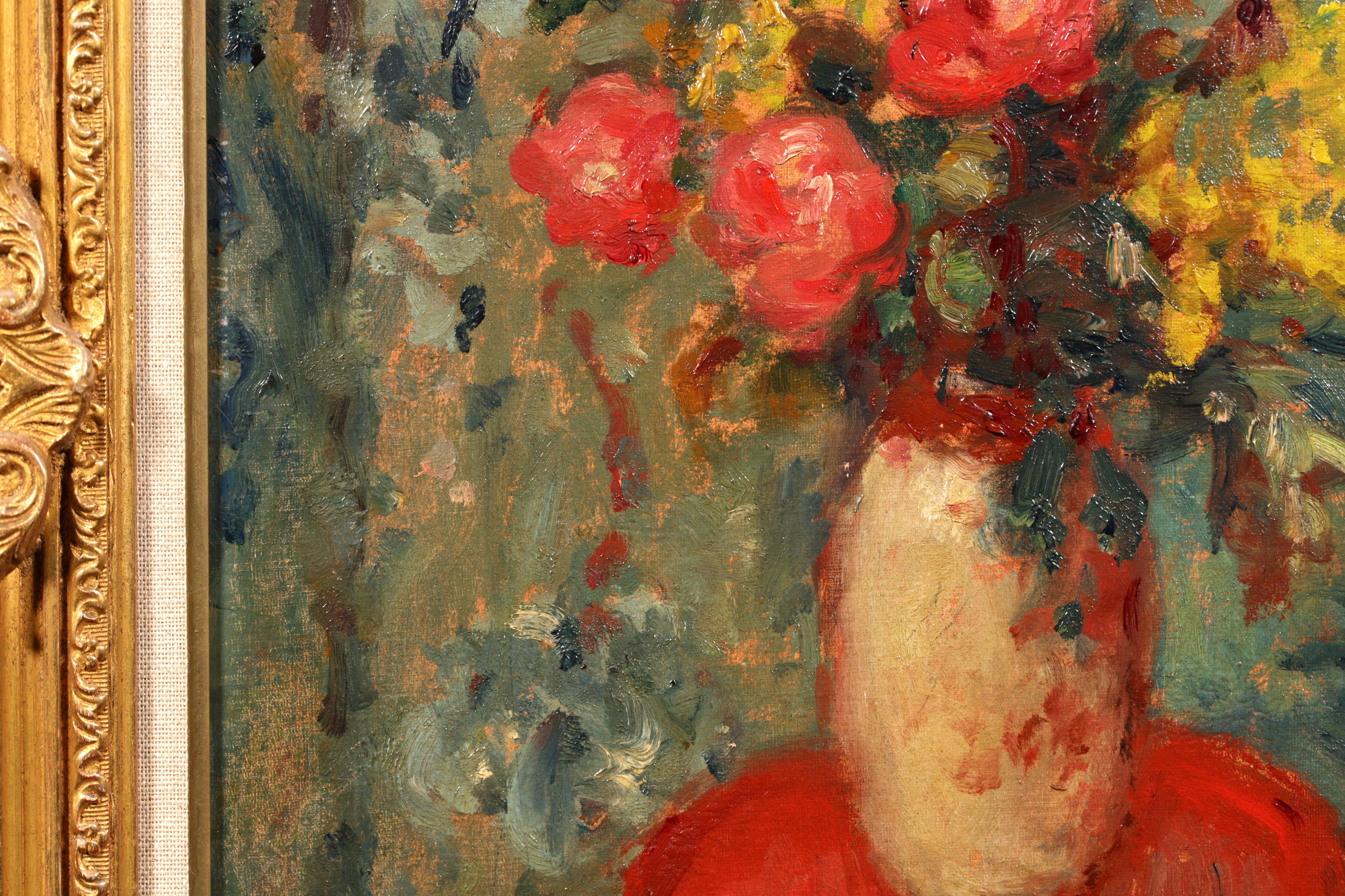 Vase de Fleurs - Post Impressionist Still Life Oil Painting - Georges D'Espagnat For Sale 2