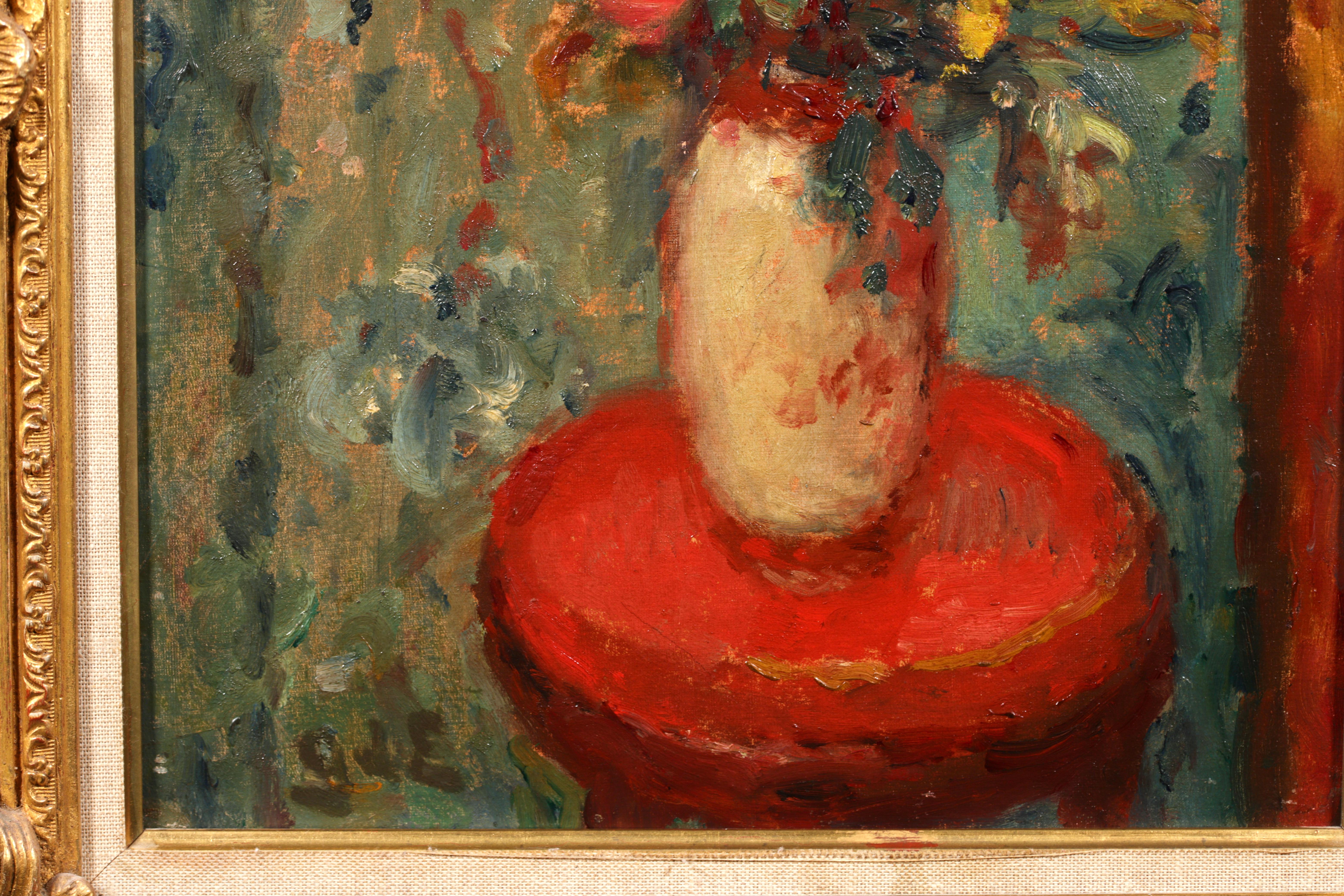Vase de Fleurs - Post Impressionist Still Life Oil Painting - Georges D'Espagnat For Sale 3