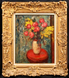 Antique Vase de Fleurs - Post Impressionist Still Life Oil Painting - Georges D'Espagnat