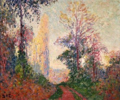 Antique Vernouillet - Post-Impressionist Oil, Autumn Landscape by Georges D'Espagnat