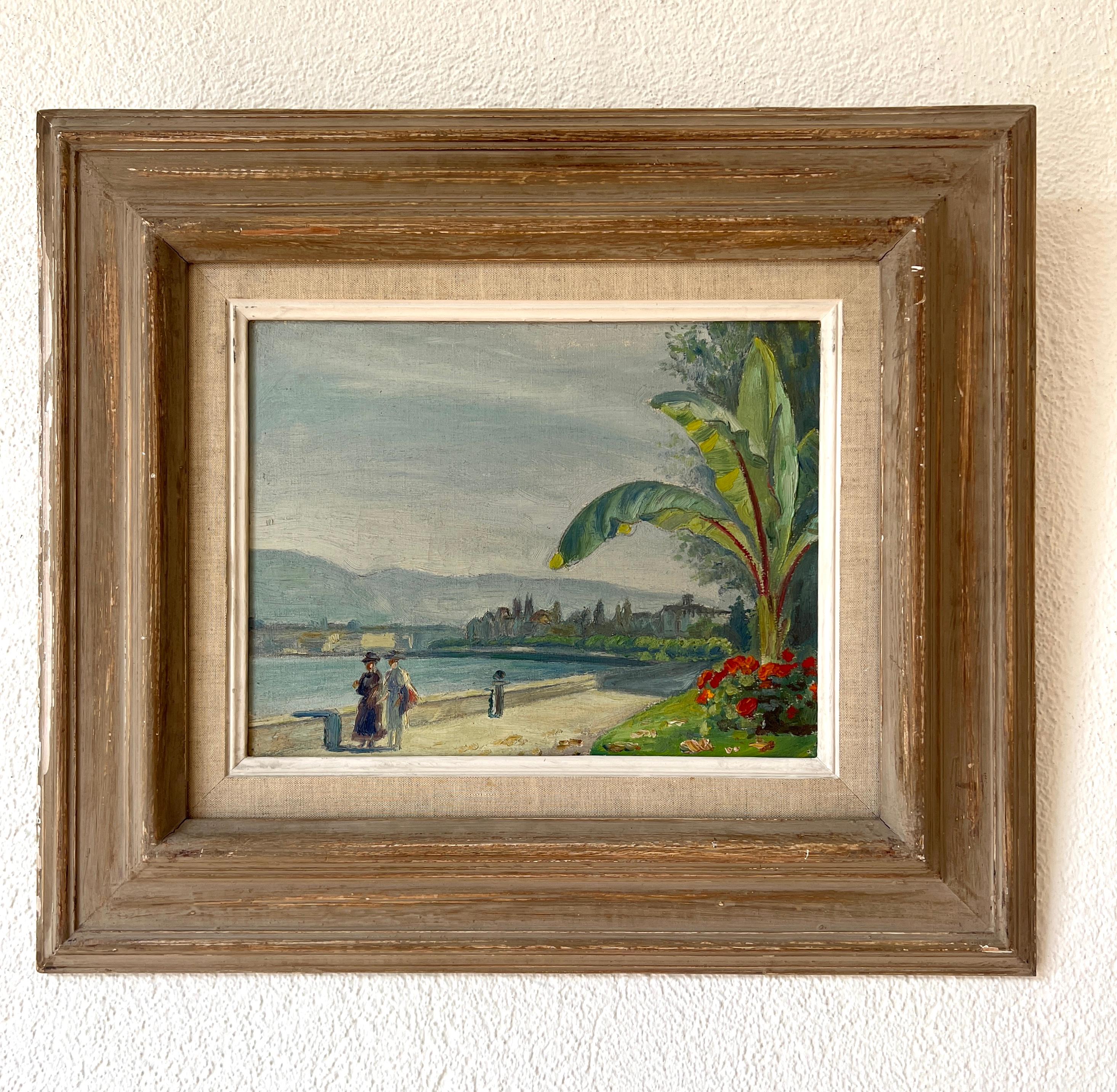 Spaziergang am Genfer See – Painting von Georges Djakeli