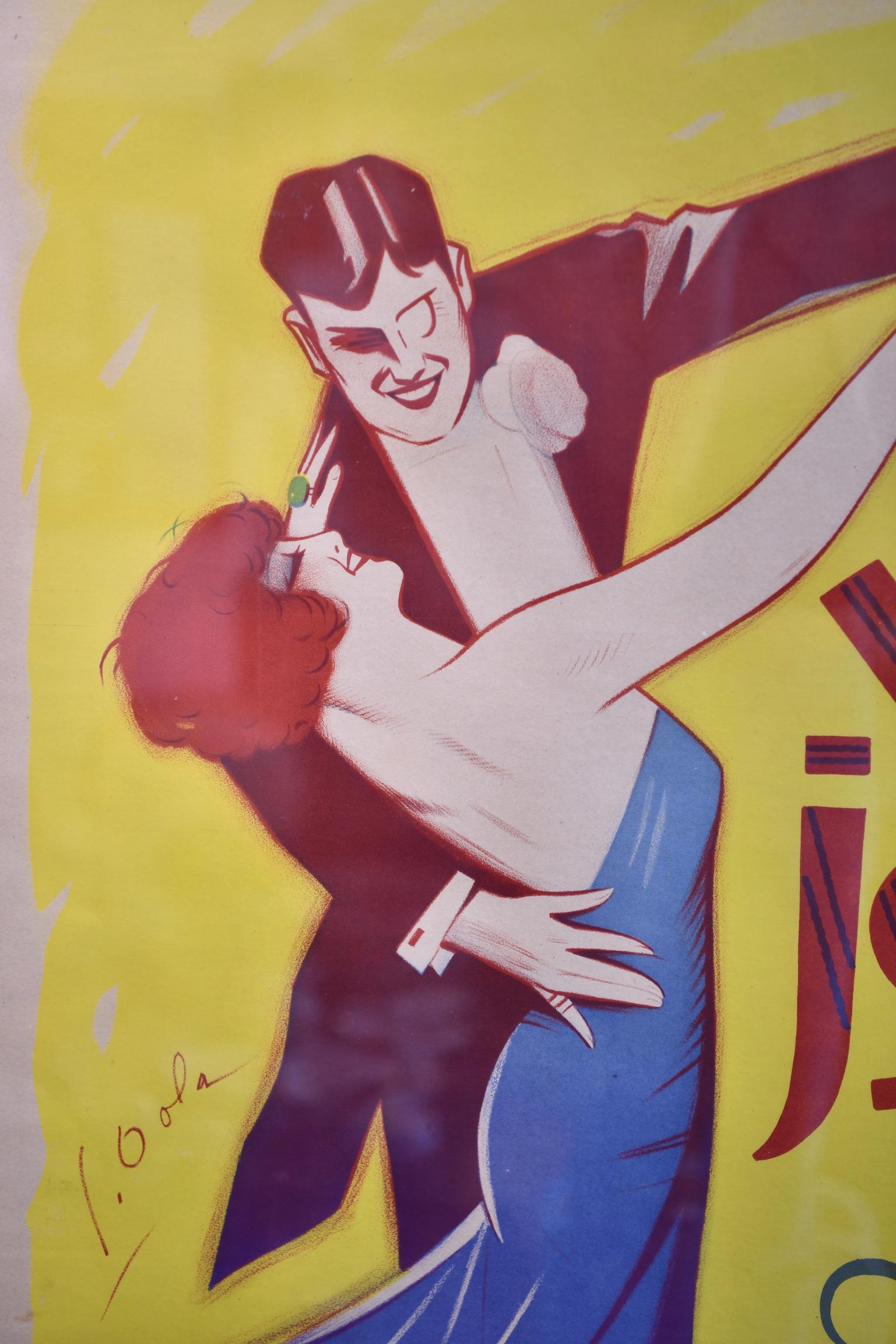 Milieu du XXe siècle Affiche originale de Georges Dola « Merry Widow » en vente