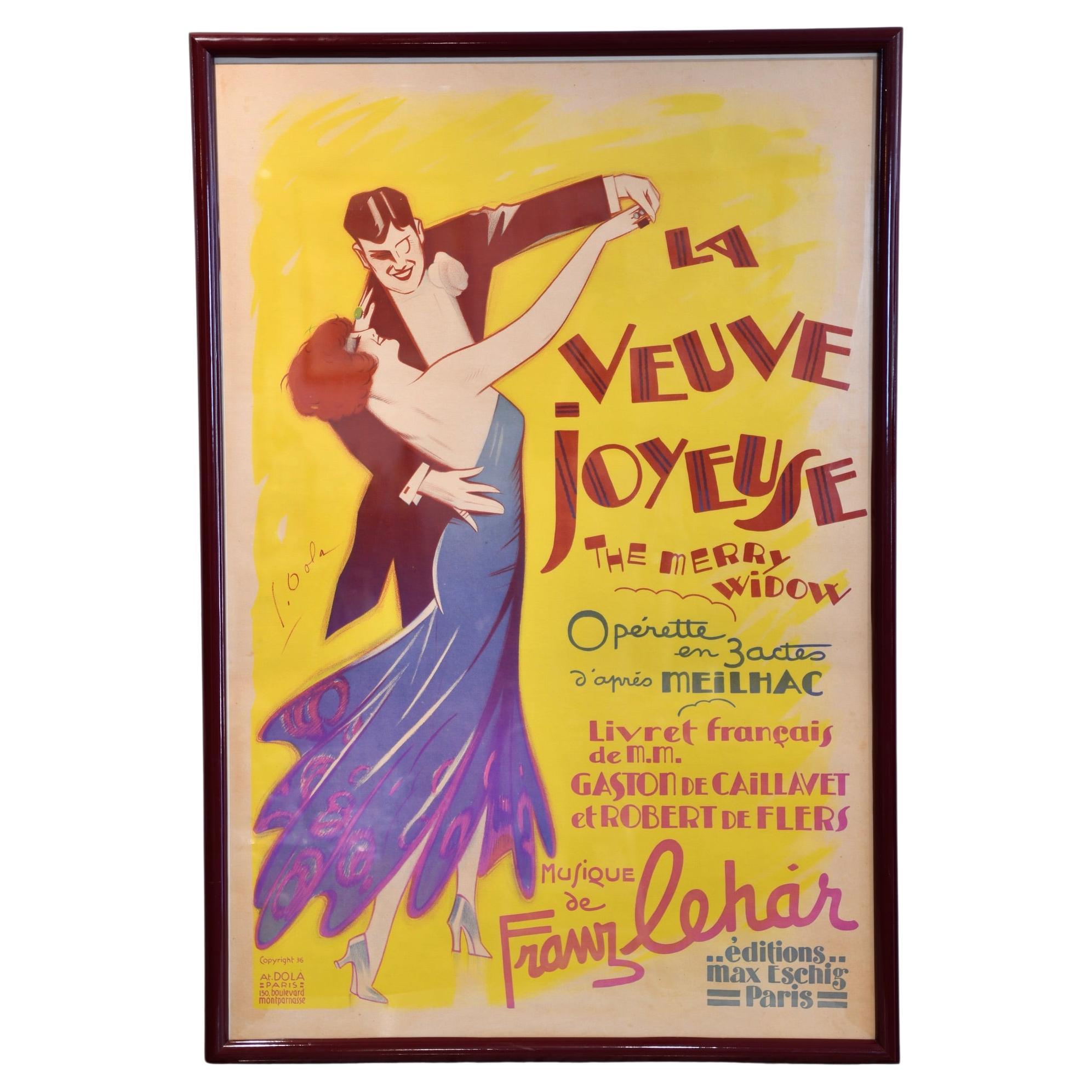 Affiche originale de Georges Dola « Merry Widow » en vente