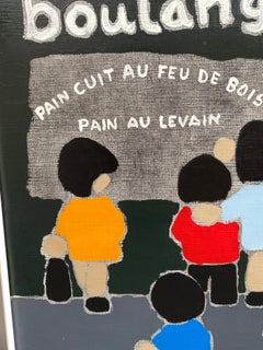 Georges Doussot "Au bon Pain" Oil on Canvas, 1977