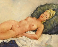 Georges Duc — Nu allongé — Huile sur panneau — XIXe-XXe siècle