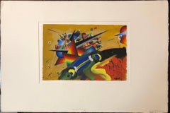 Pittura astratta francese surrealista colorata e futurista Composizione III