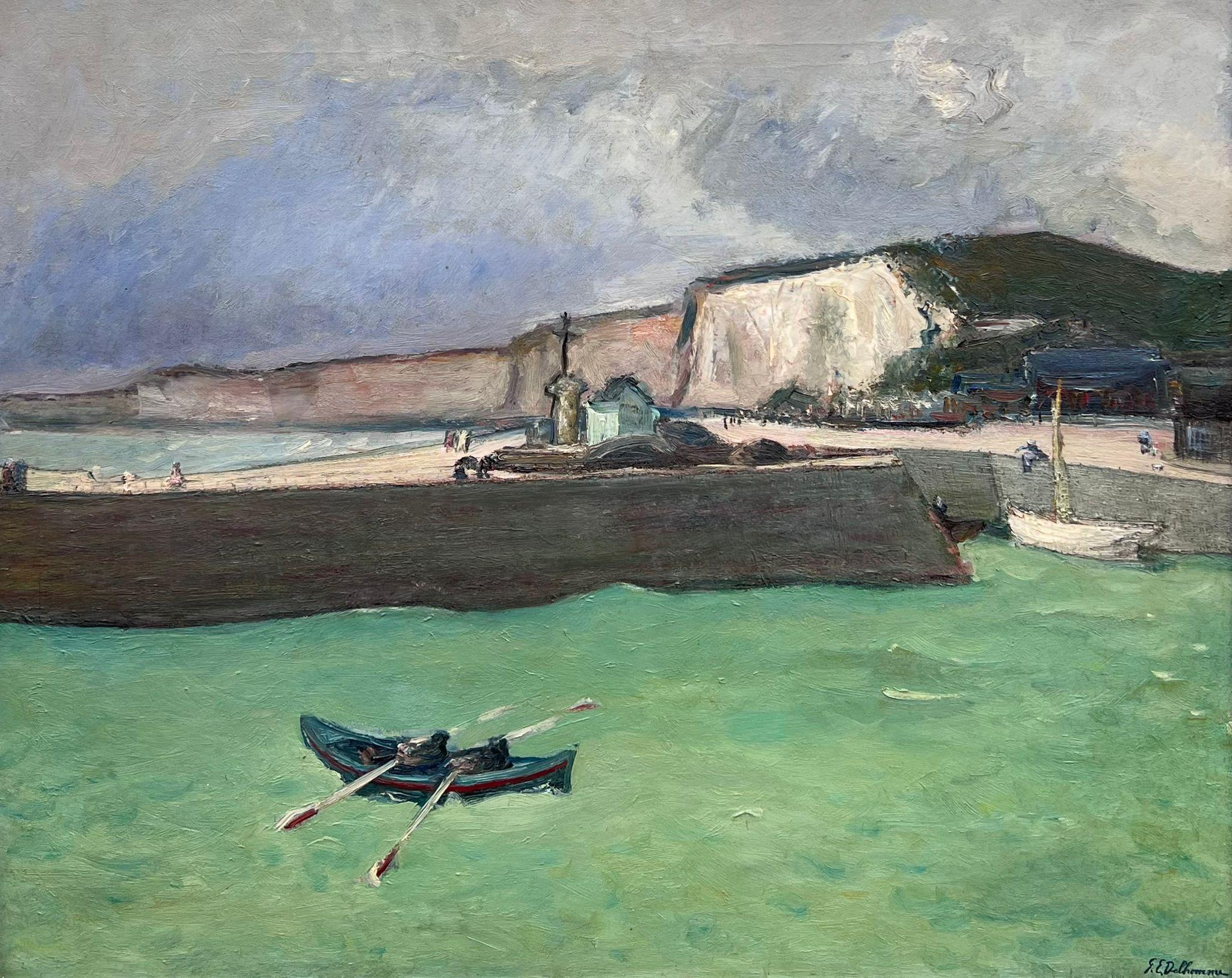 Hafen von Finistiere Großes französisches modernistisches Ölgemälde aus der Mitte des 20. (Französische Schule), Painting, von Georges Eugène DELHOMME 
