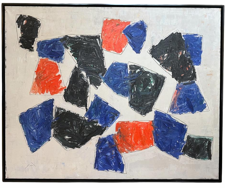 Georges Ferrato Abstract Painting - Untitled "Composition"