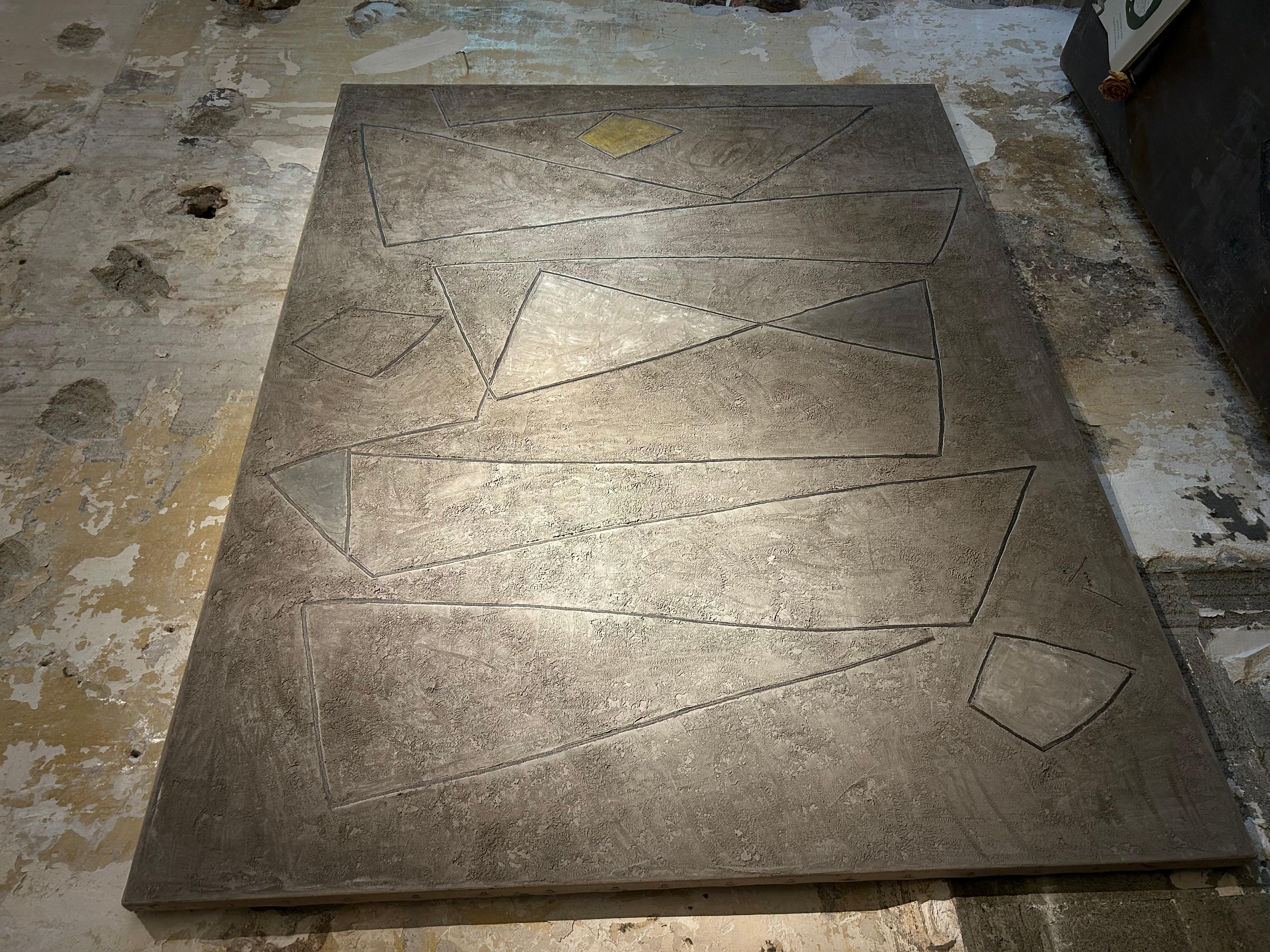 French Georges Ferrato - Acrylic and concrete on Canvas For Sale