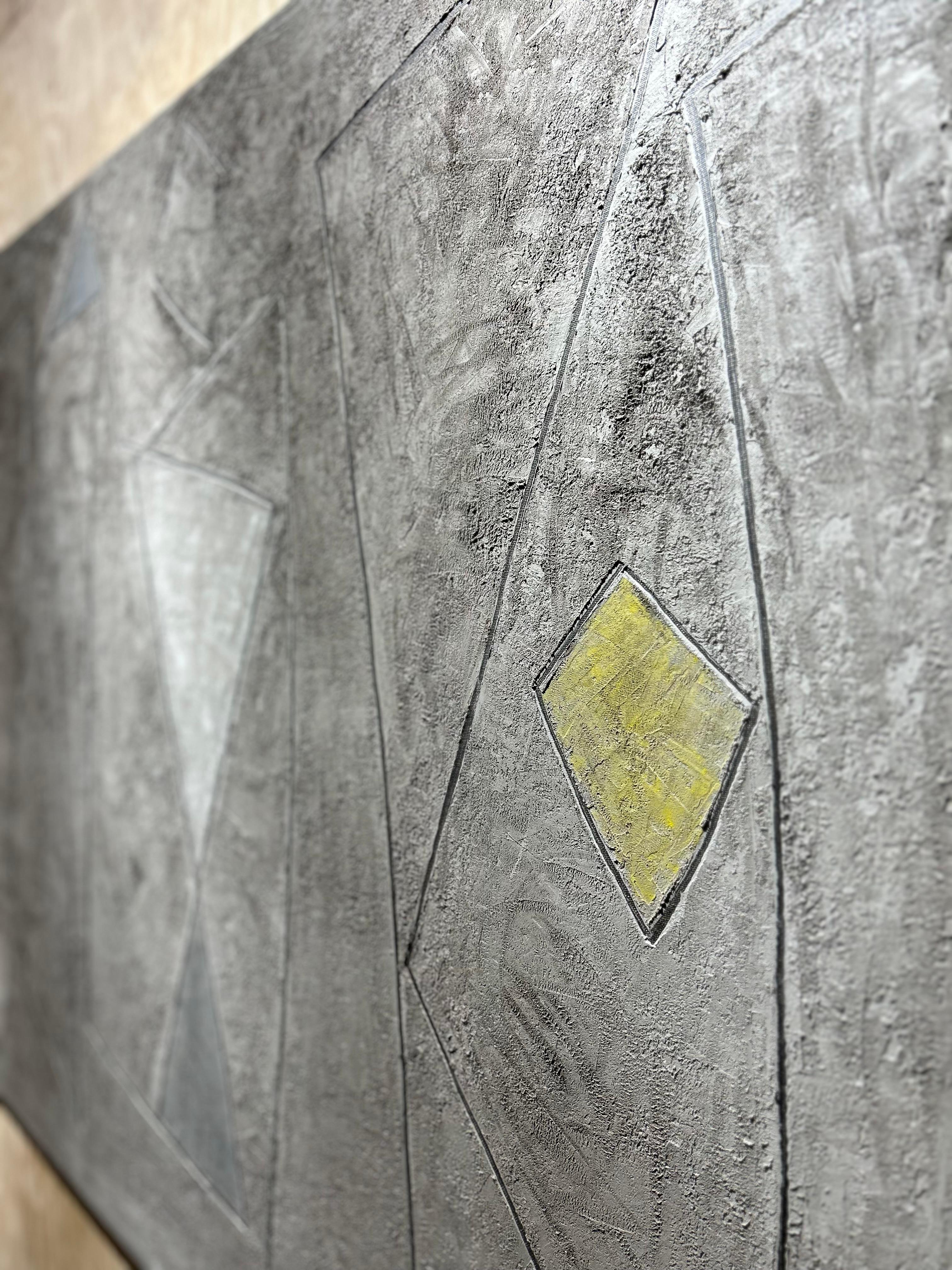 Contemporary Georges Ferrato - Acrylic and concrete on Canvas For Sale