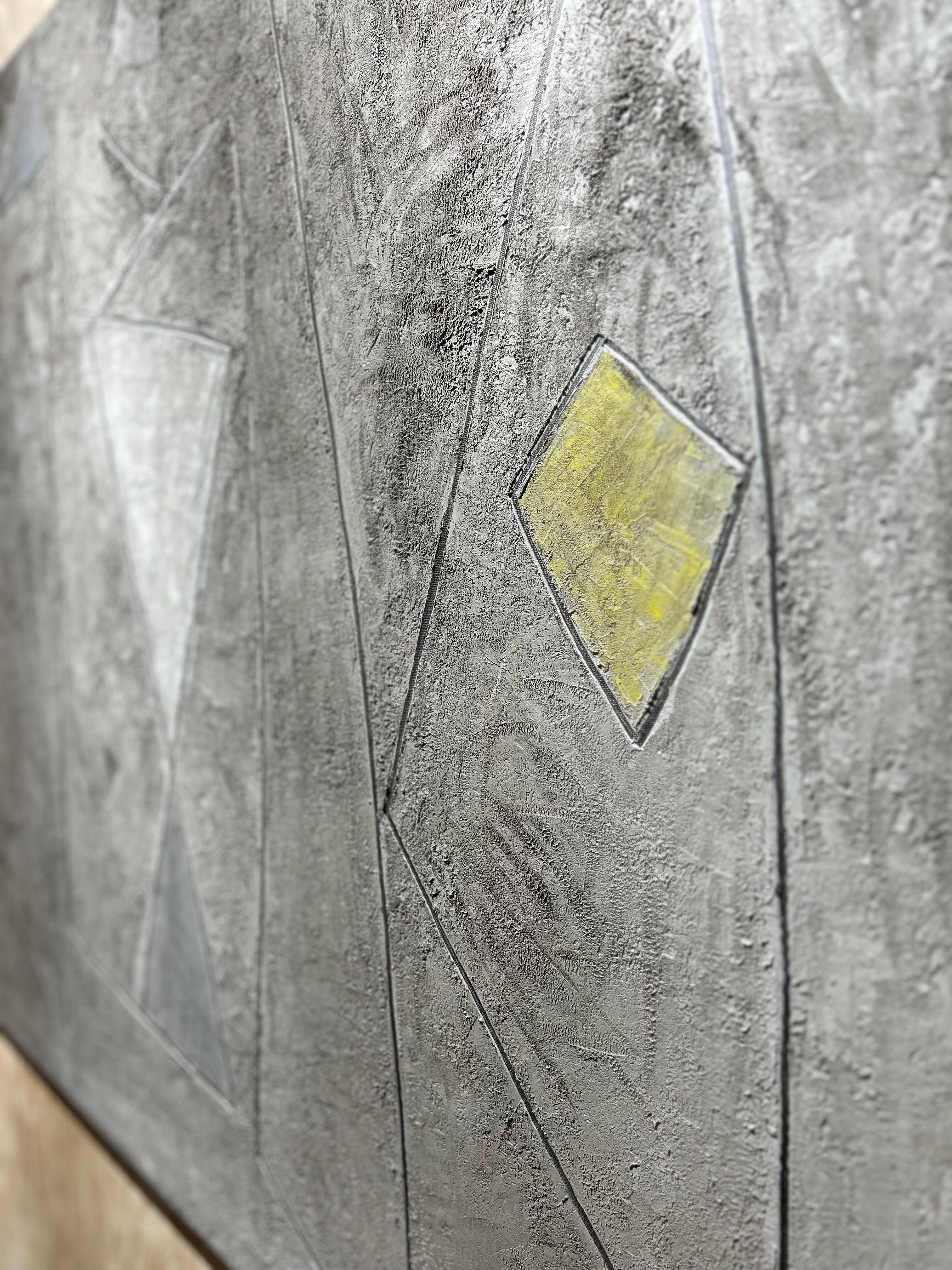 Georges Ferrato - Acrylic and concrete on Canvas For Sale 1