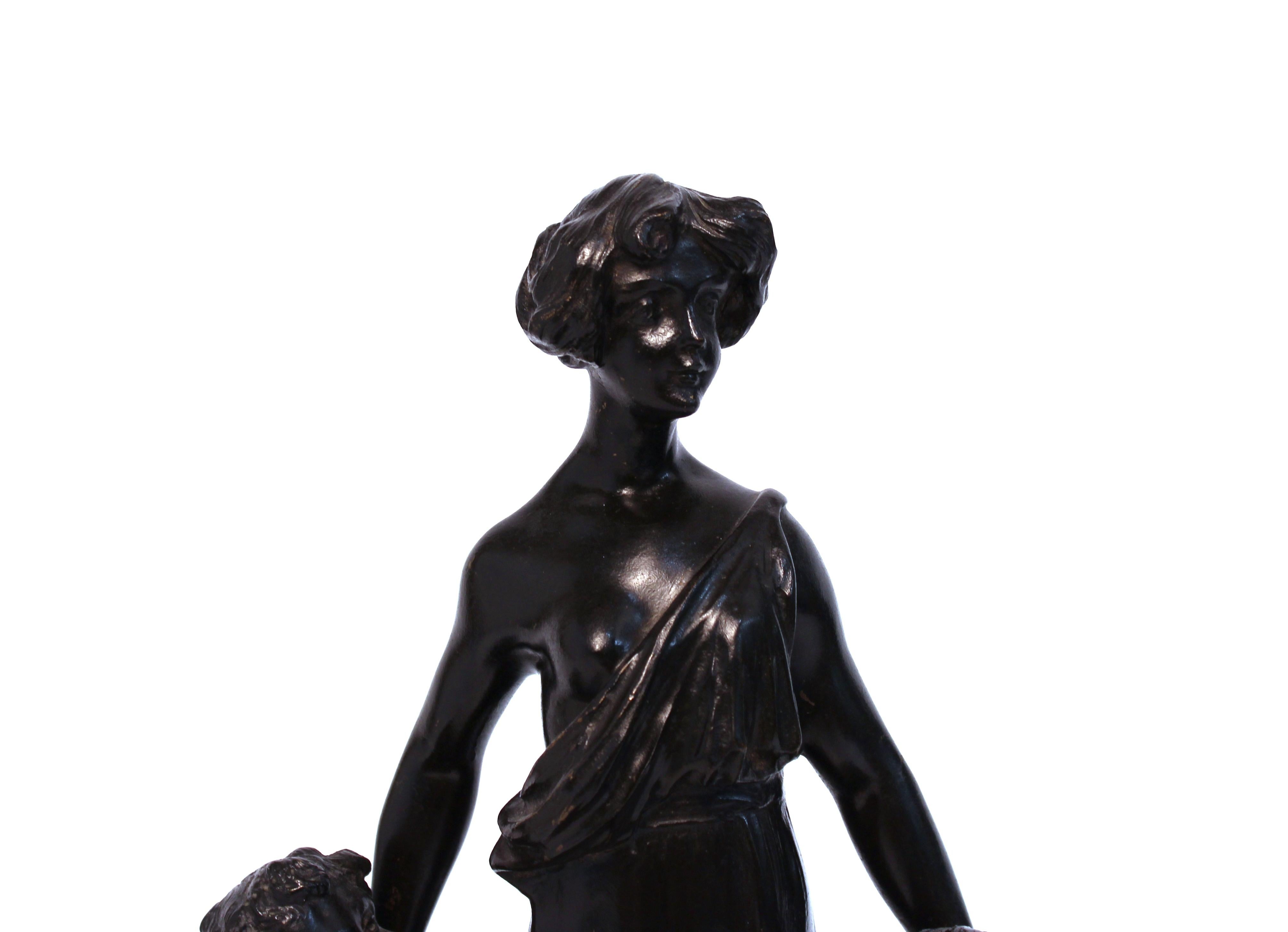 Georges Flamand Art Nouveau Bronze Sculpture 