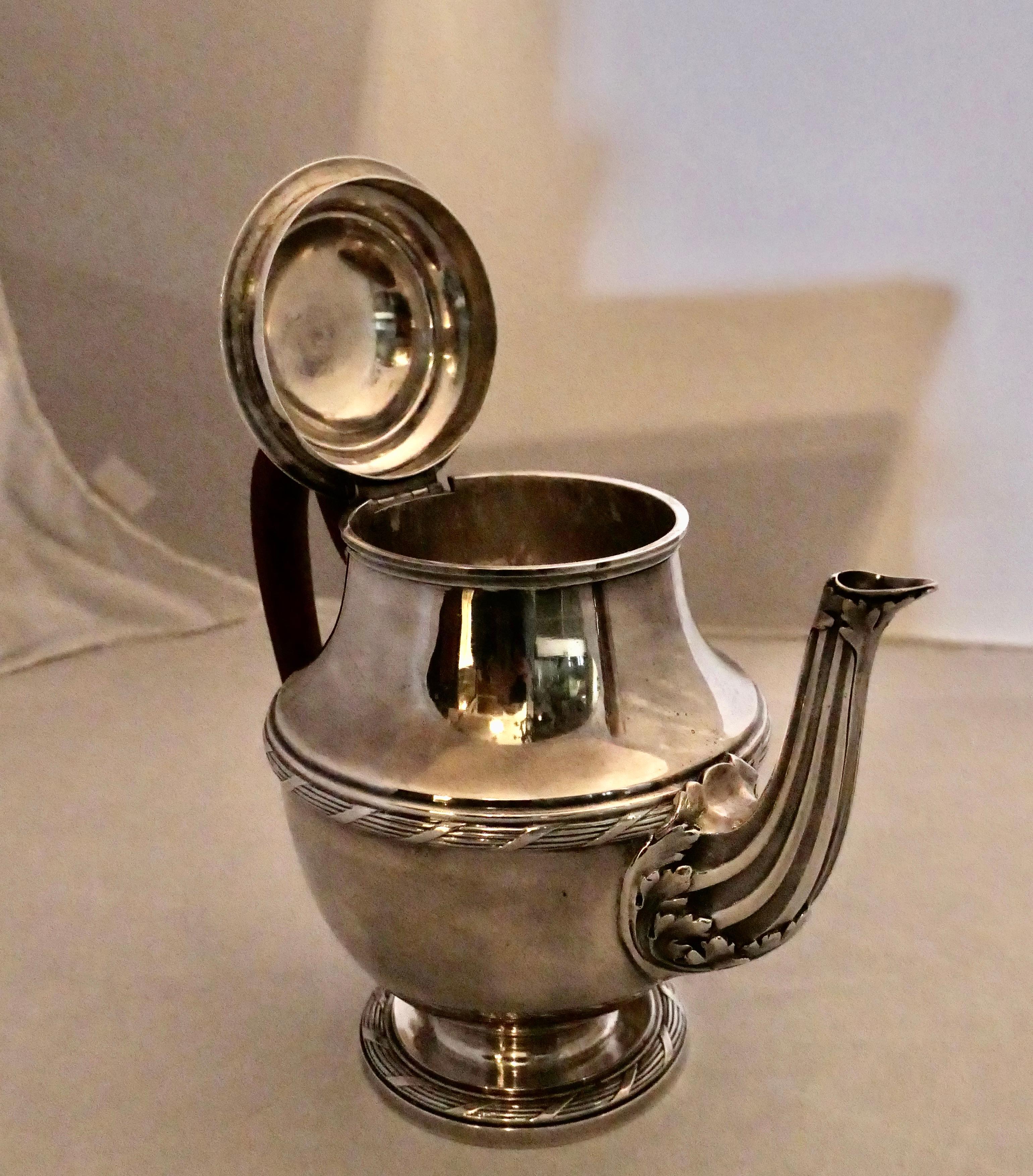 Art Deco Georges Fouquet Lapar Sterling Silver Tea Pot For Sale