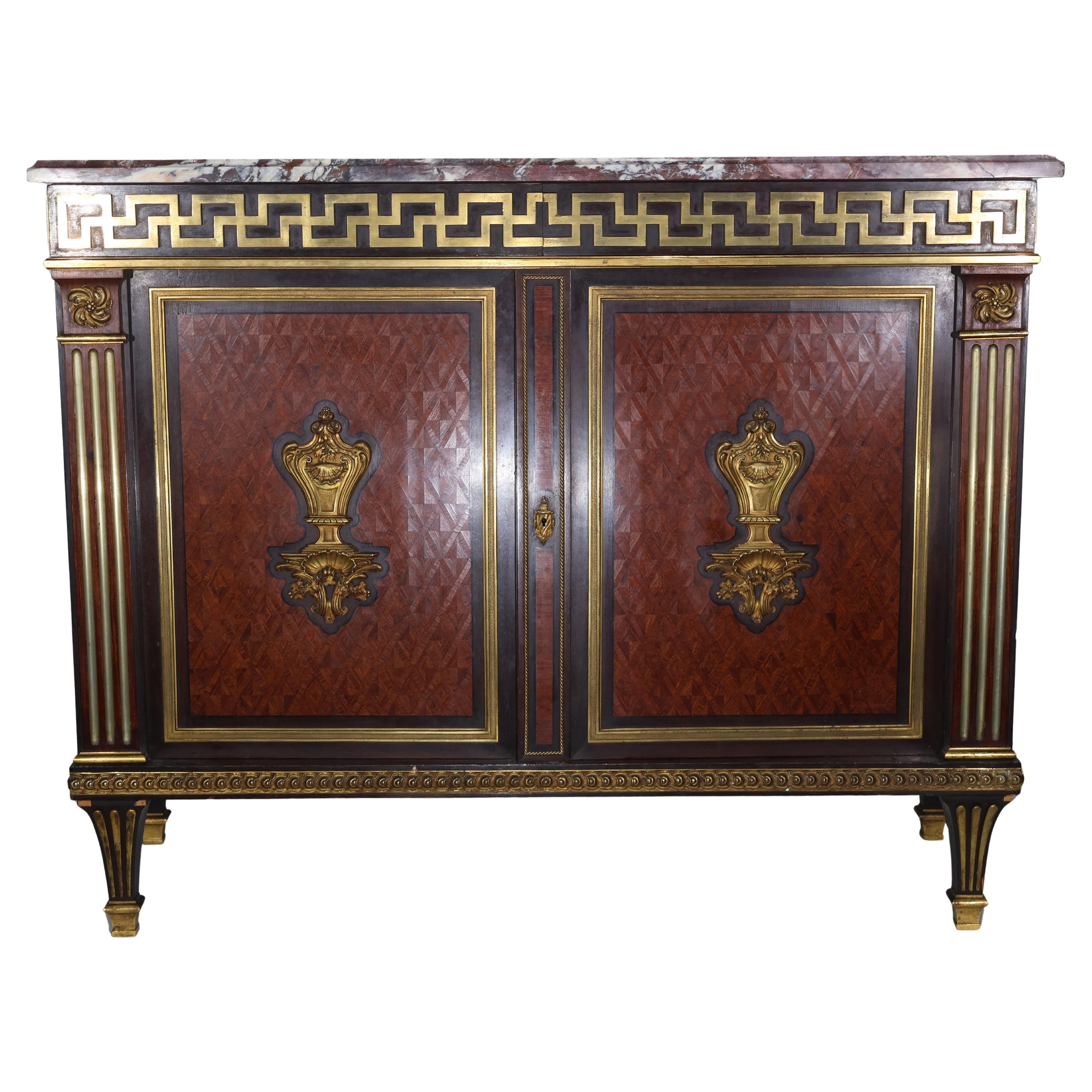 Georges-Francois Alix Commode francese con piano in marmo e ormolu, Francia, 1870 circa in vendita
