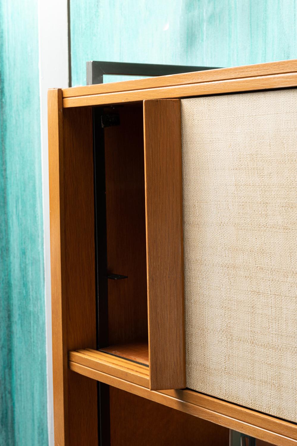 Georges Frydman, Bookcase in Oak and Metal, 1970s 1