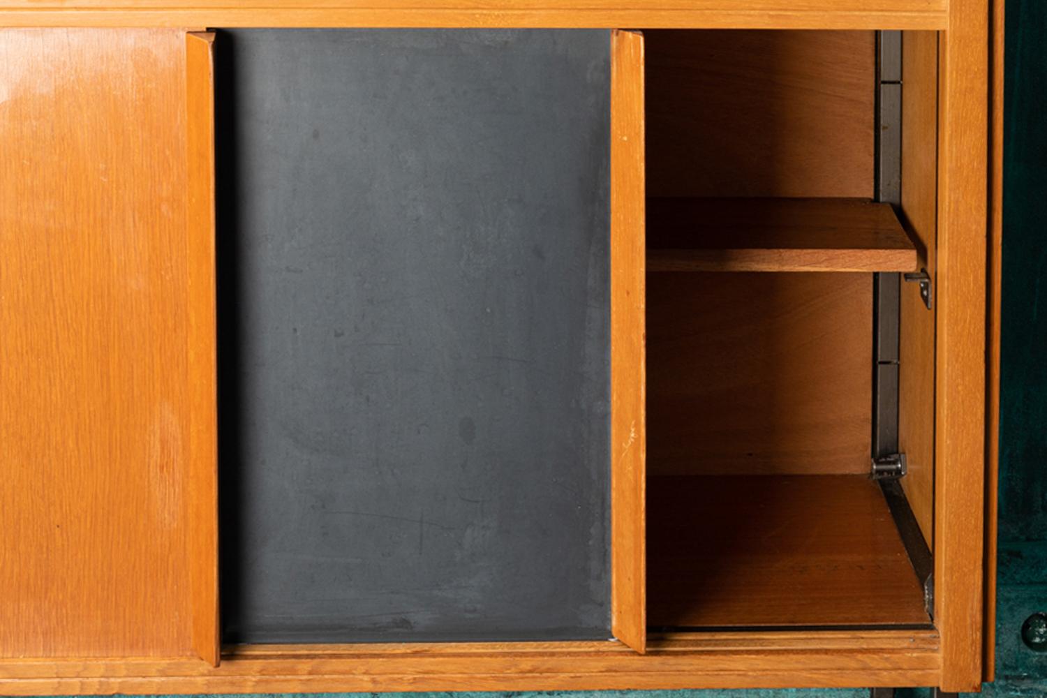 Georges Frydman, Bookcase in Oak and Metal, 1970s 3