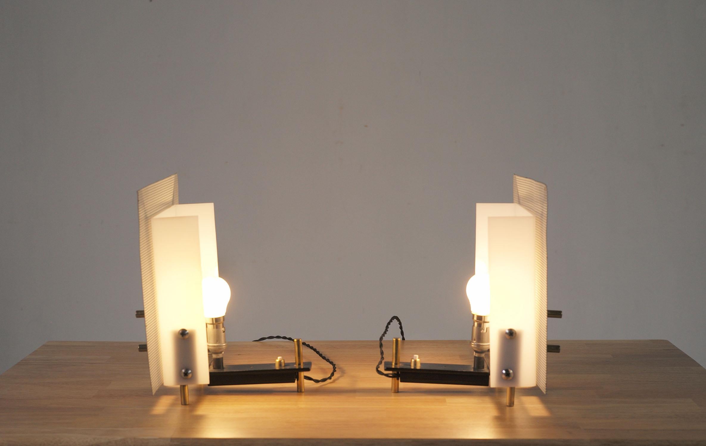 Mid-Century Modern Georges Frydman, pair of modernist lamps, France 1960