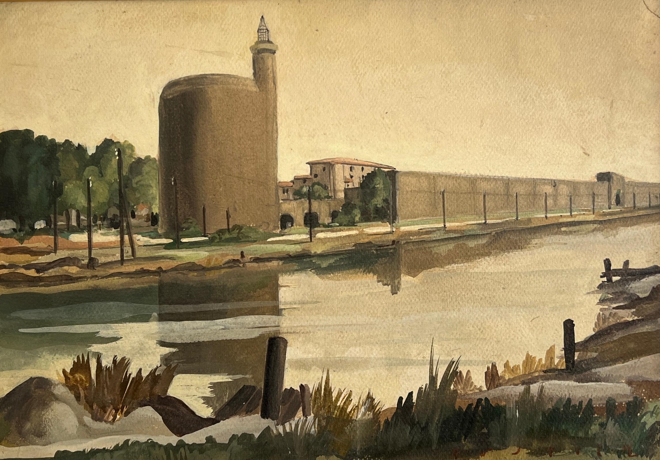Landscape Painting de Fustier Georges - Torre de agua