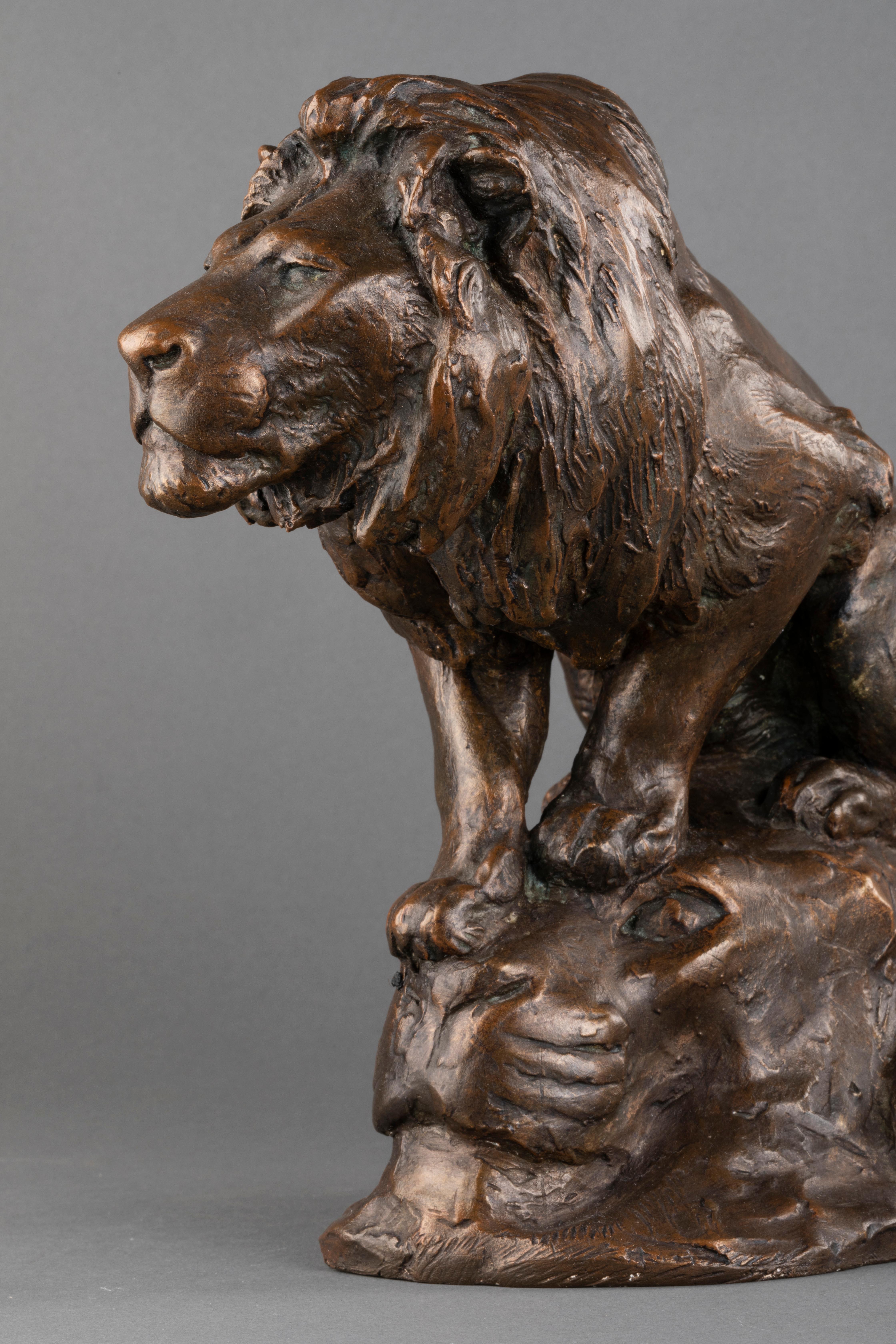 Georges Gardet : Lion, atelier original plâtre fin XIXe/début XXe siècle Bon état - En vente à SAINT-OUEN-SUR-SEINE, FR